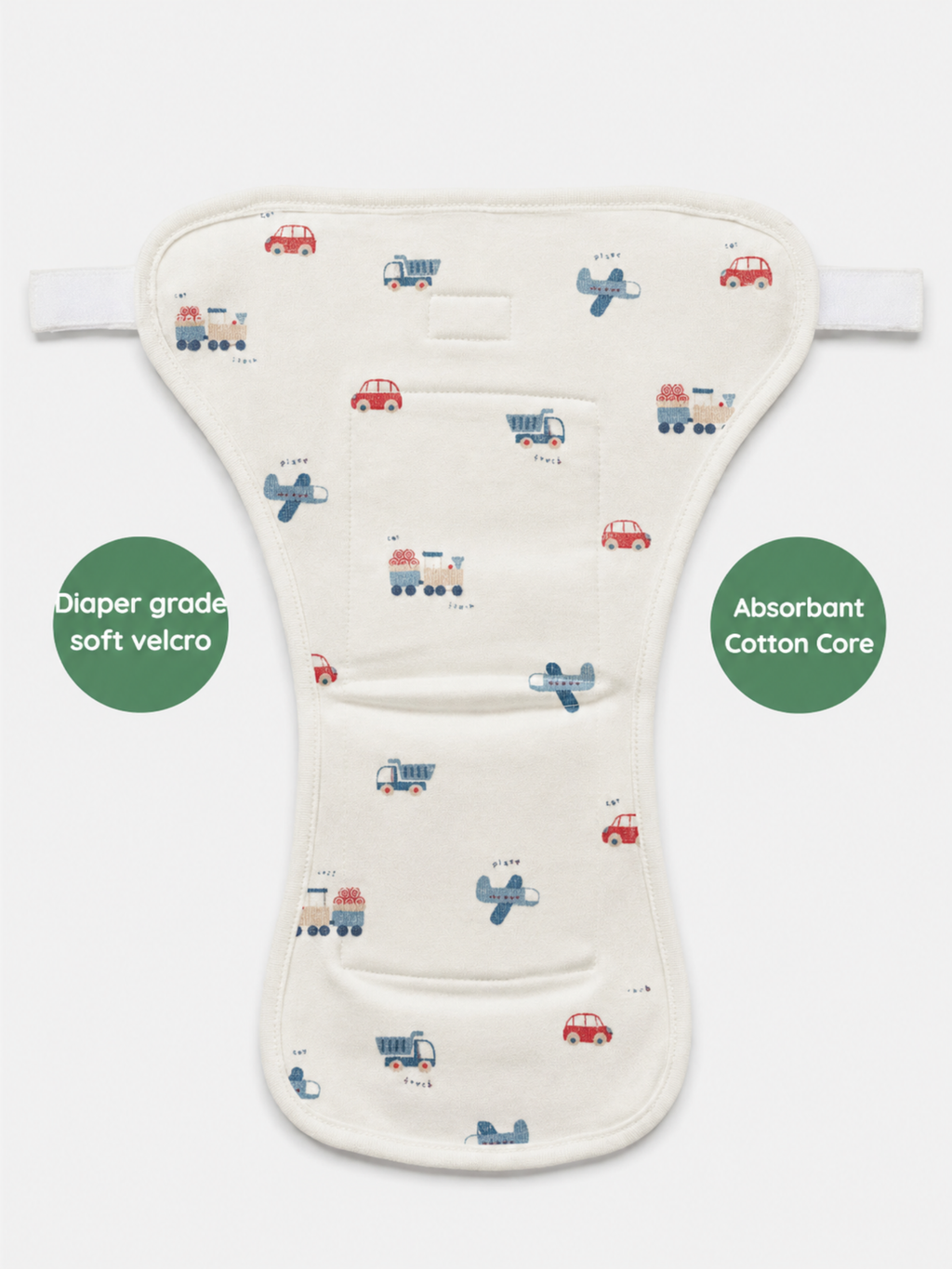 TINY TRAVELS 3 PACK VELCRO CLOTH NAPPY