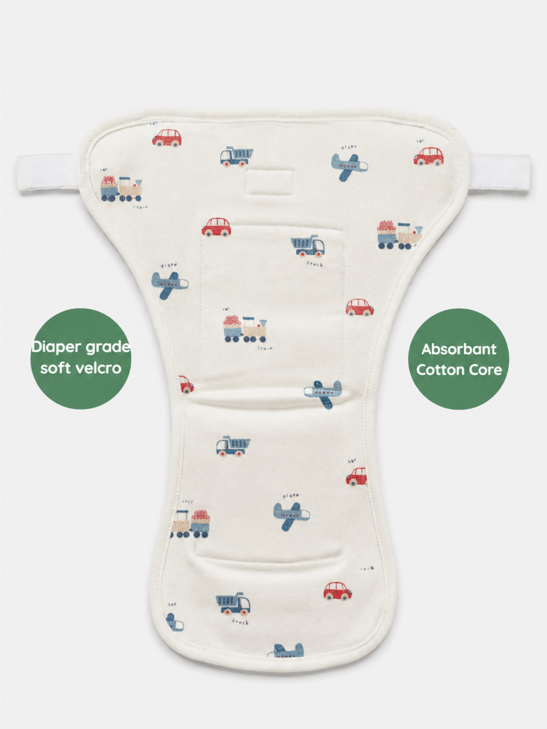 TINY TRAVELS 3 PACK VELCRO CLOTH NAPPY