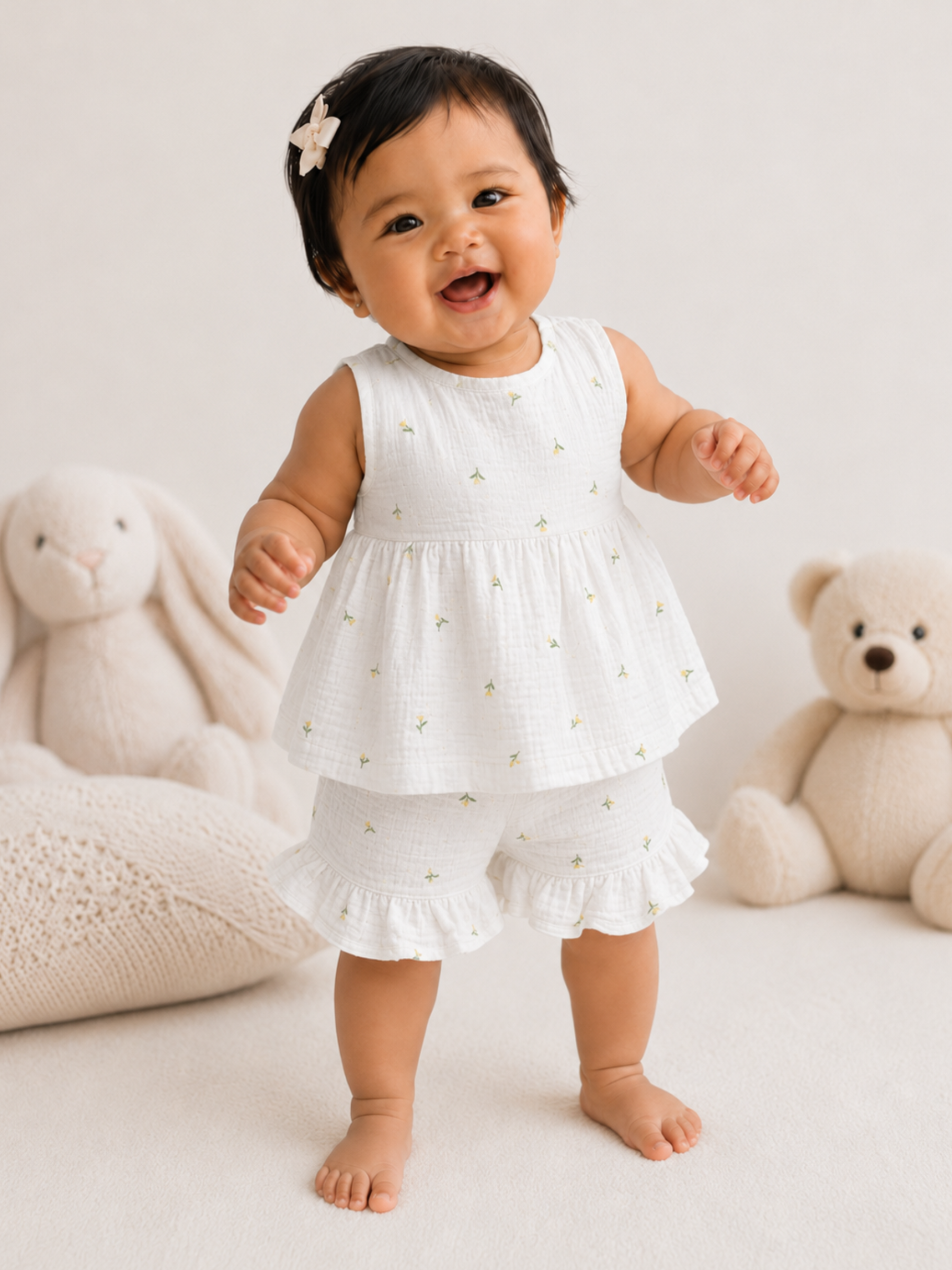 GIRLS FLORAL SHORT SET