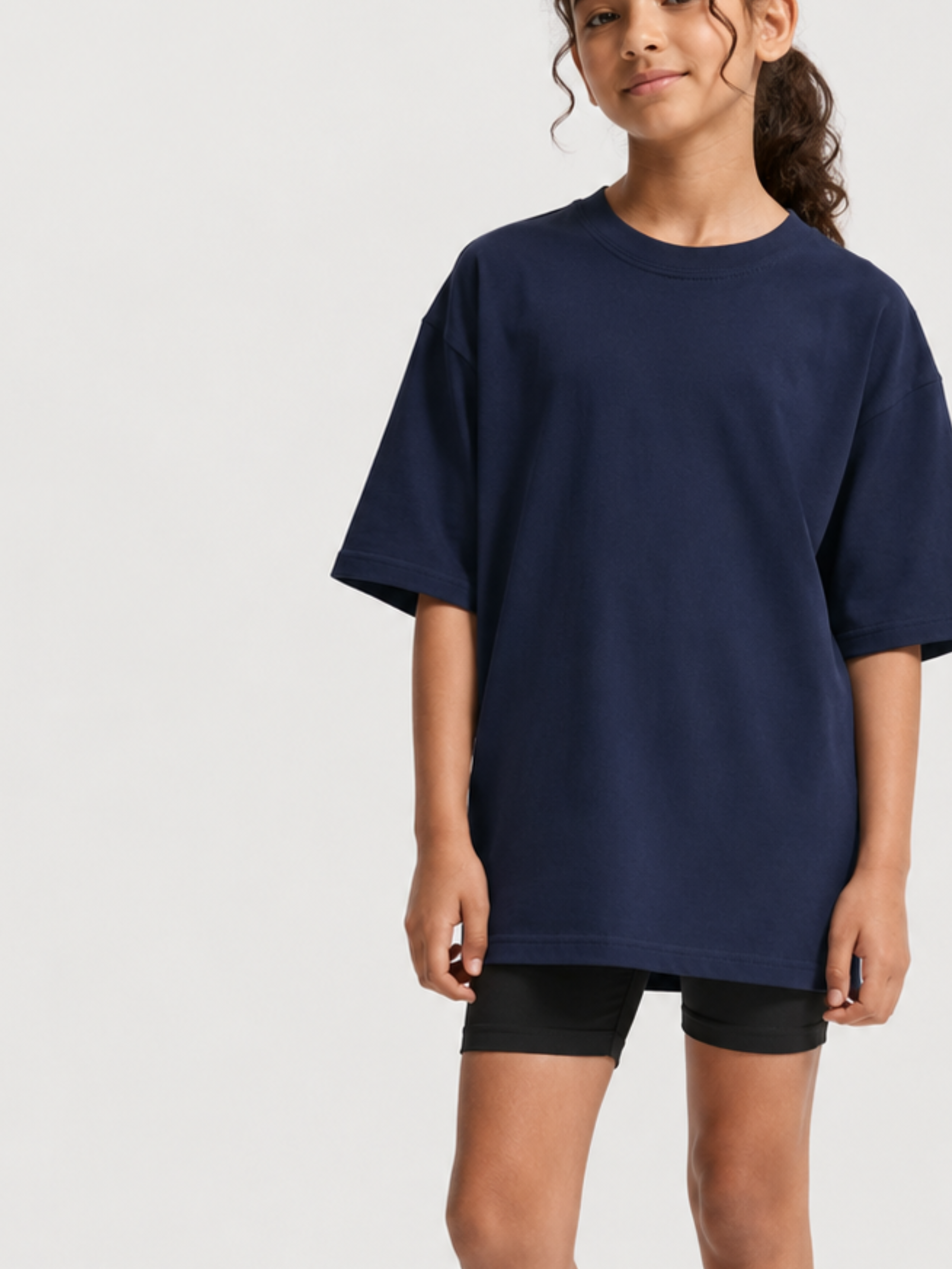 GIRLS’ GAME FACE ON OVERSIZED COTTON TEE