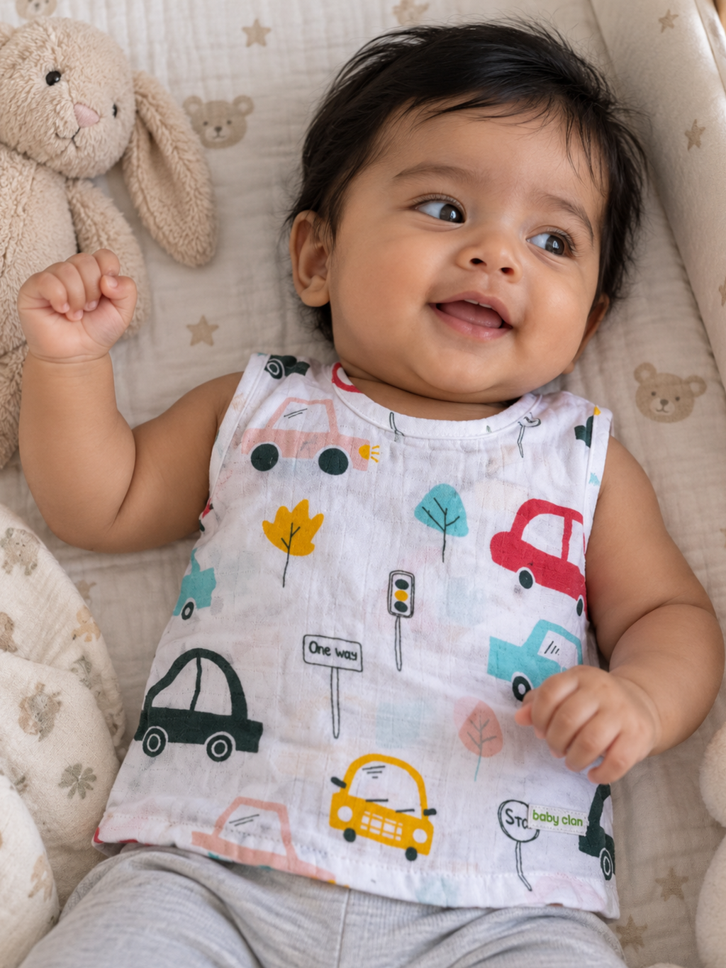 MINI MOVERS MUSLIN SLEEVELESS TOP