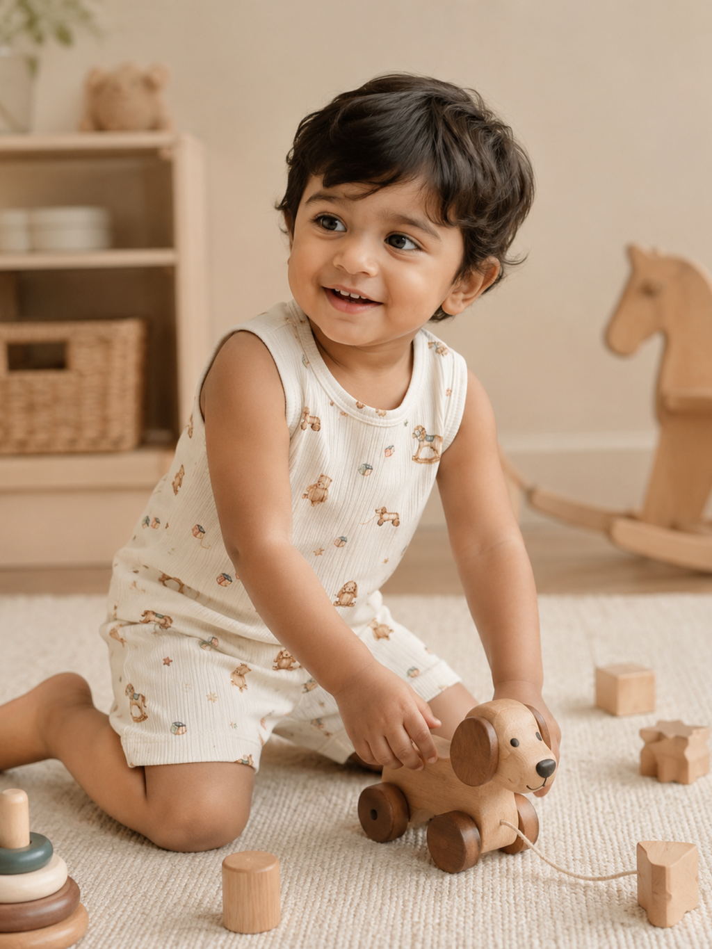 BEAR SLEEVELESS SHORT SET