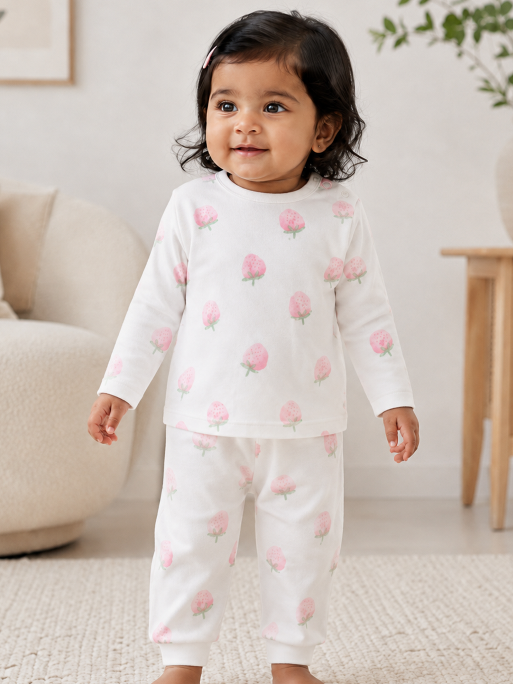 PINK STRAWBERRY PANT SET