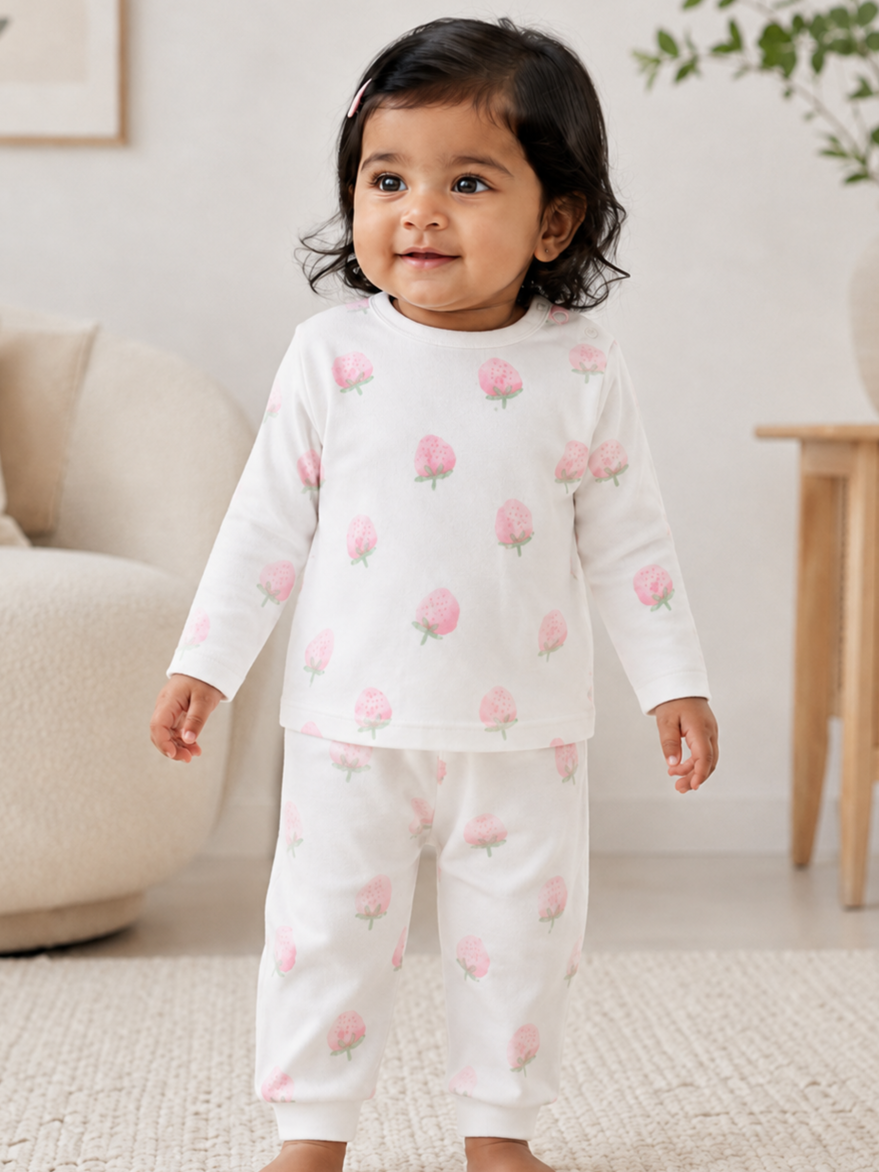 PINK STRAWBERRY PANT SET