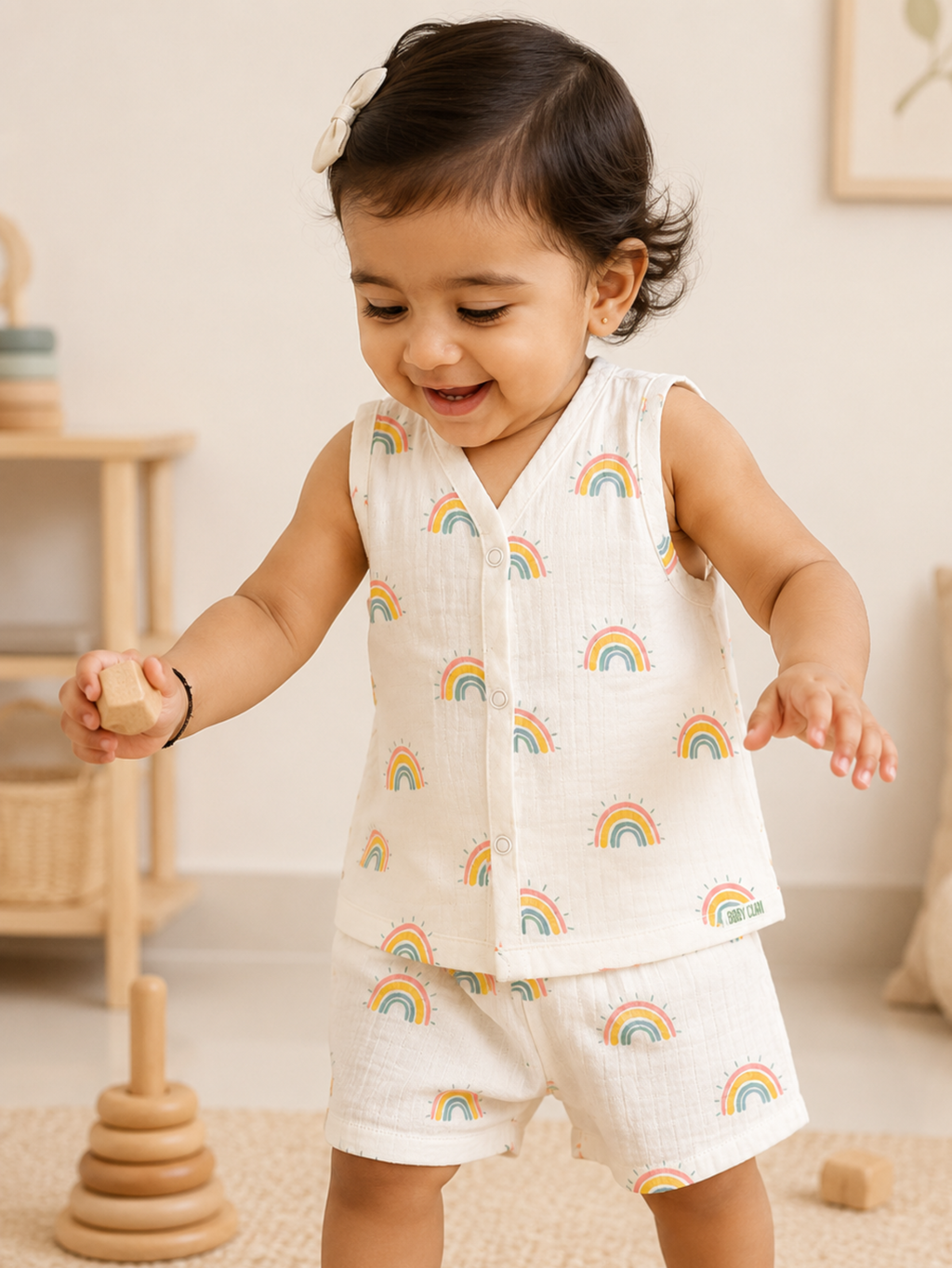 RAINBOW SLEEVELESS SHORT SET