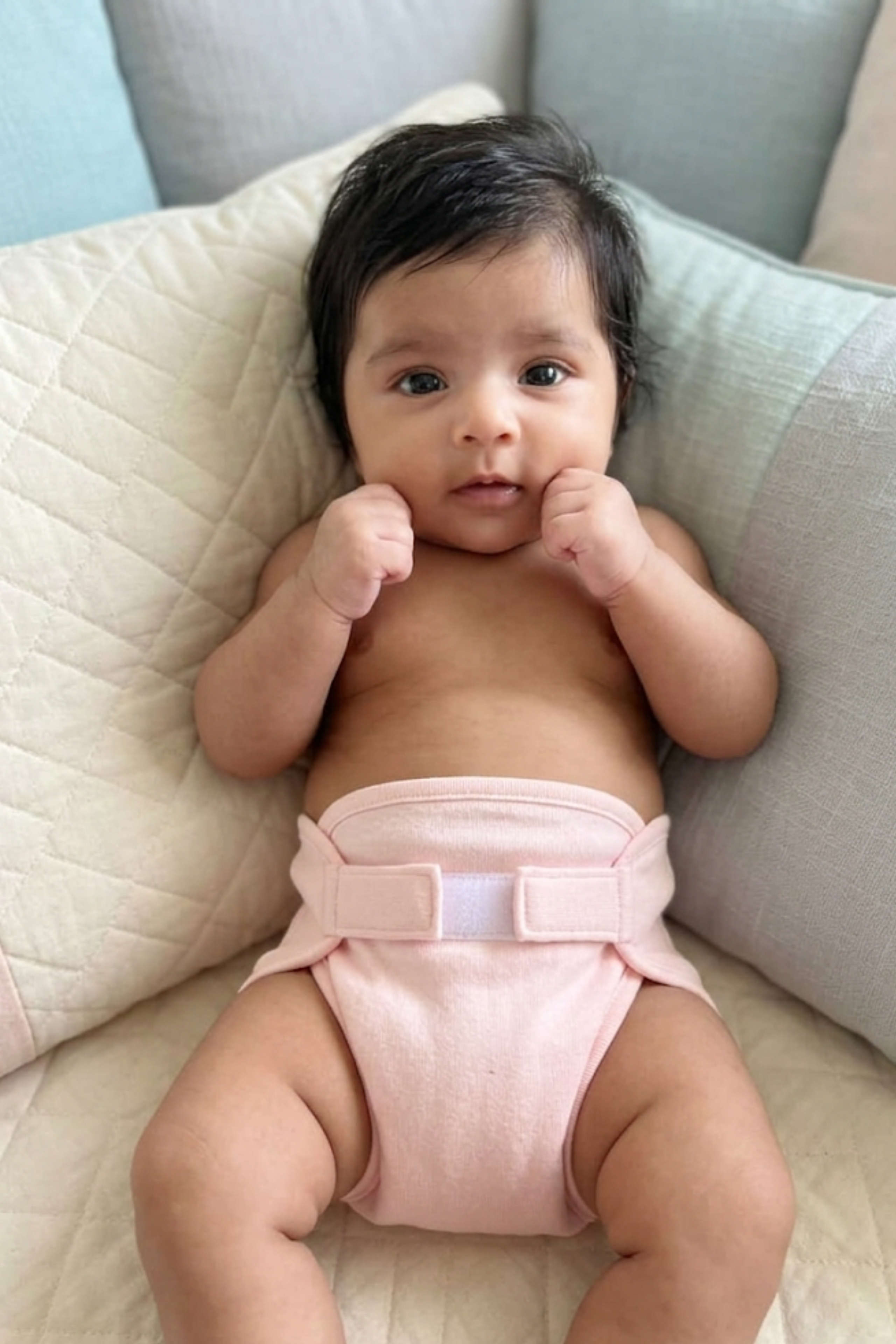 BABY CLAN GIRLS PINK VELCRO CLOTH NAPPY