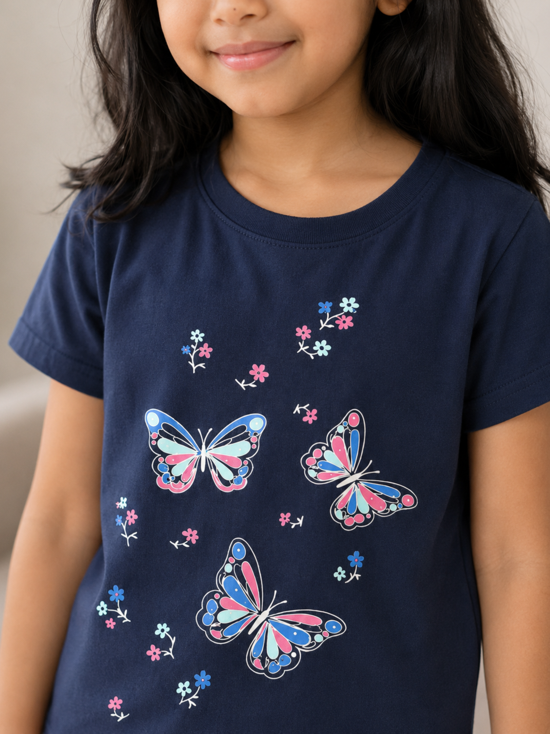 BUTTERFLY WISHERS GIRLS SHORT SLEEVE PANT SET