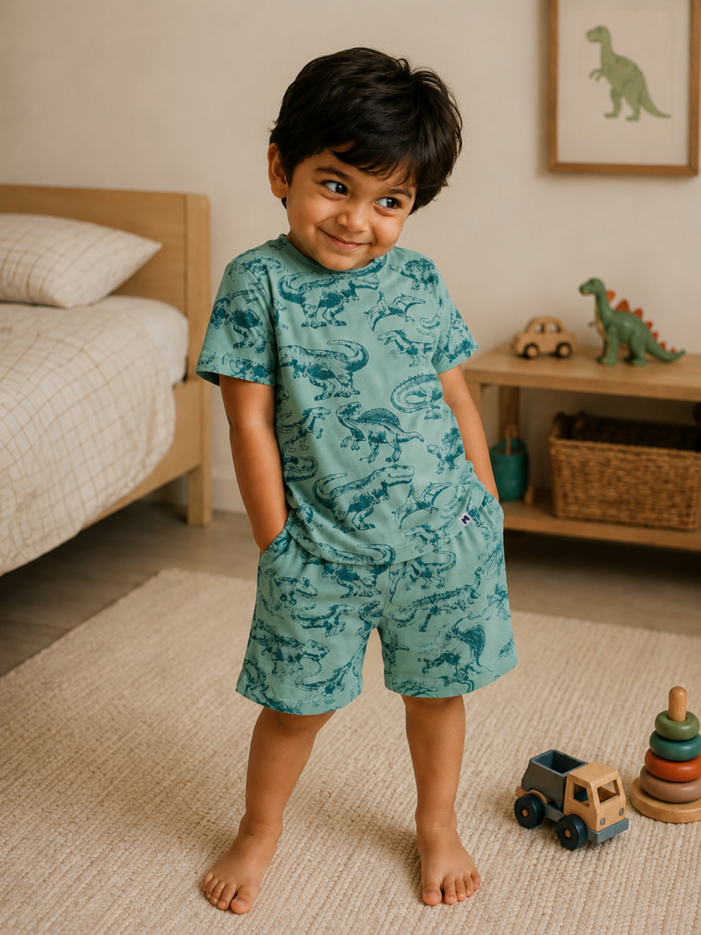 AIRSOFT MODAL DINO BOYS SHORT SLEEVE SHORT SET