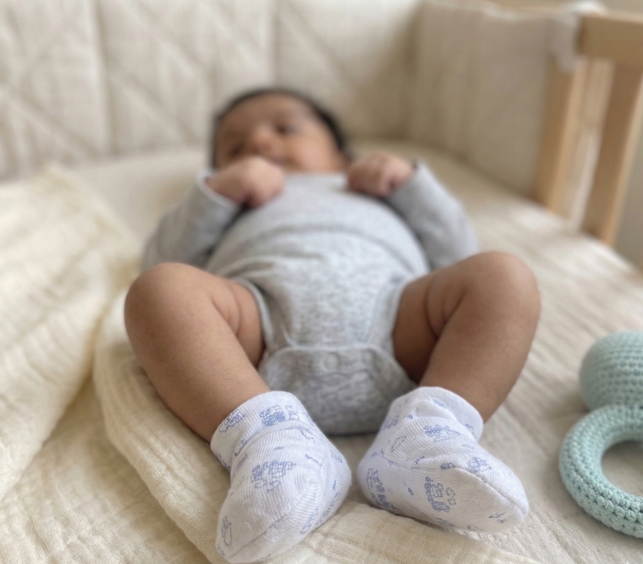 BOYS BLUE TRAIN BABY BOOTIE