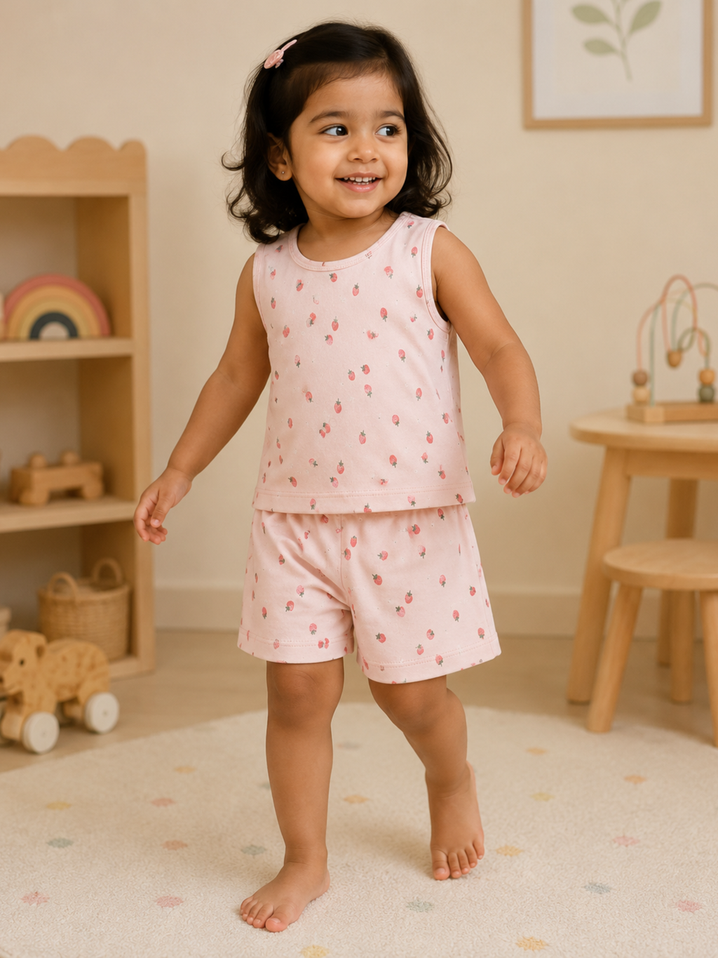 STRAWBERRY SLEEVELESS SHORT SET