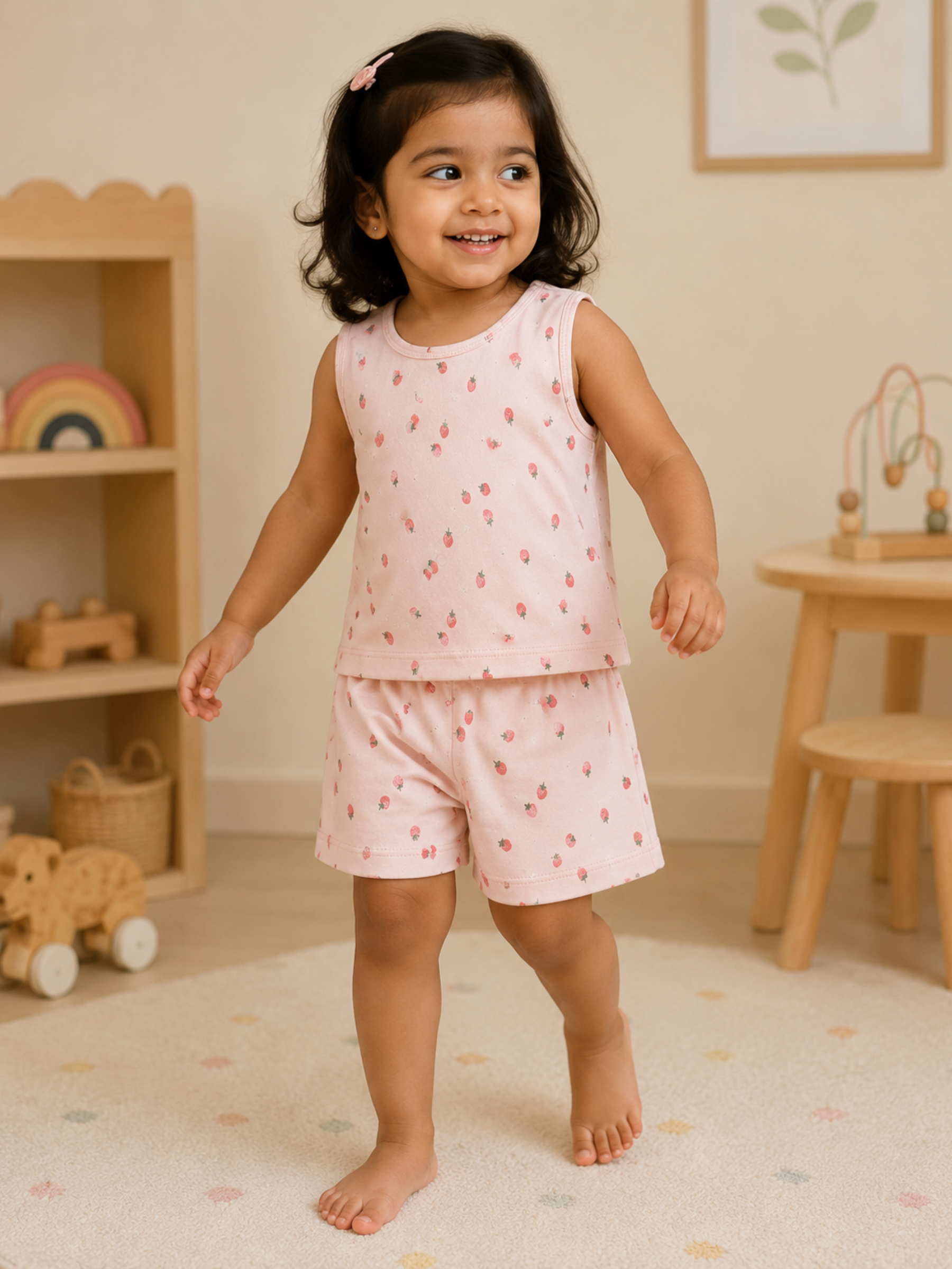 STRAWBERRY SLEEVELESS SHORT SET