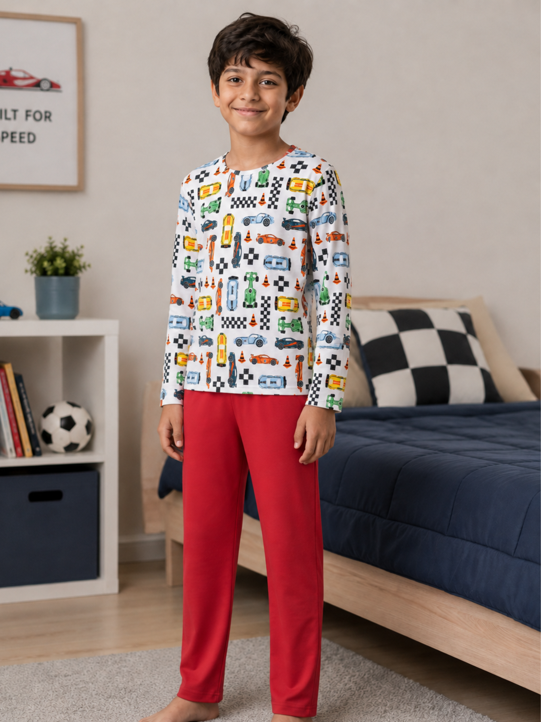RACE CARS BOYS LONG SLEEVE PANT SET