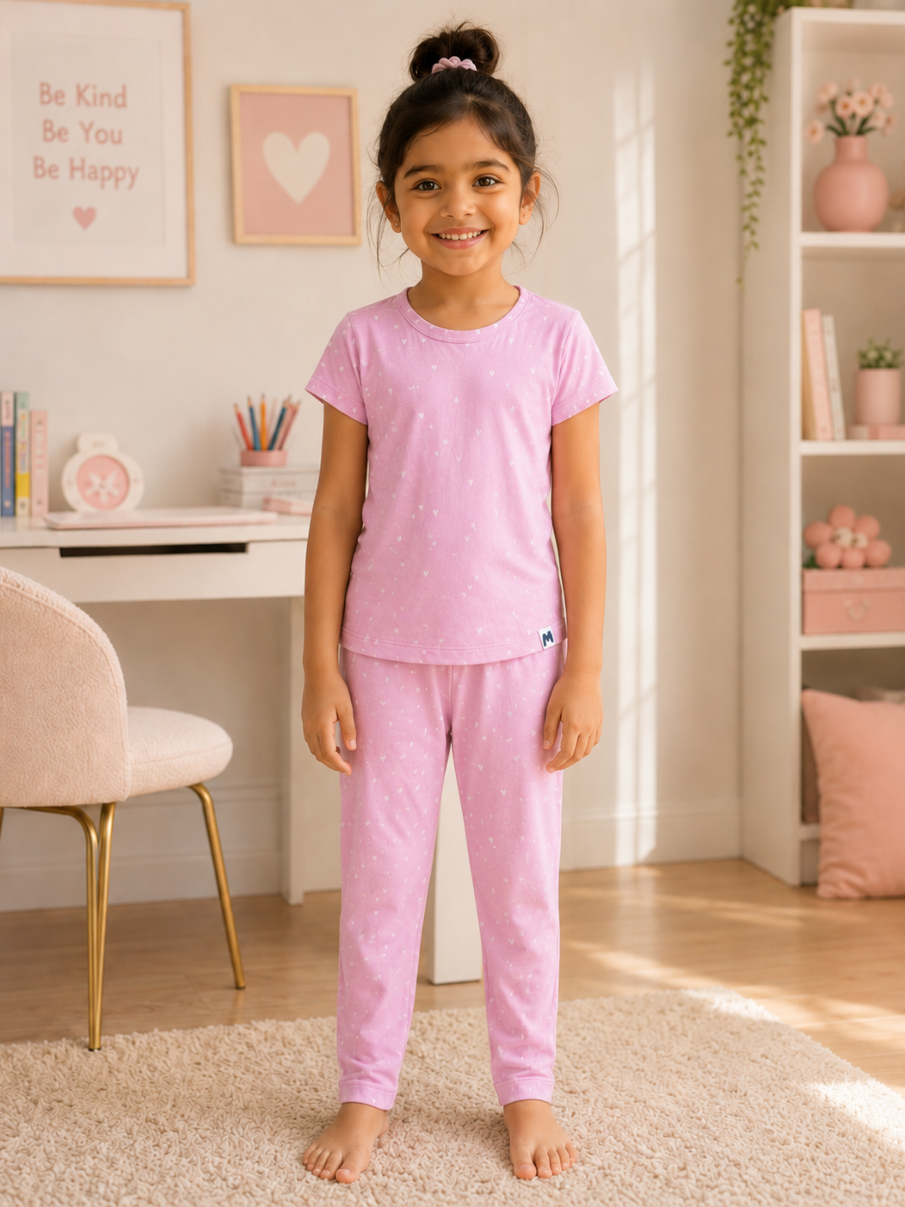 AIRSOFT SMALL HEARTS GIRLS SHORT SLEEVE PANT SET