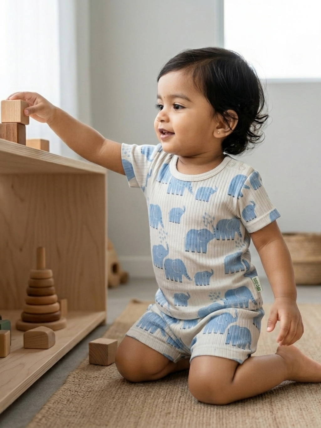 BABY ELEPHANT SHORT SLEEVE SHORT SET