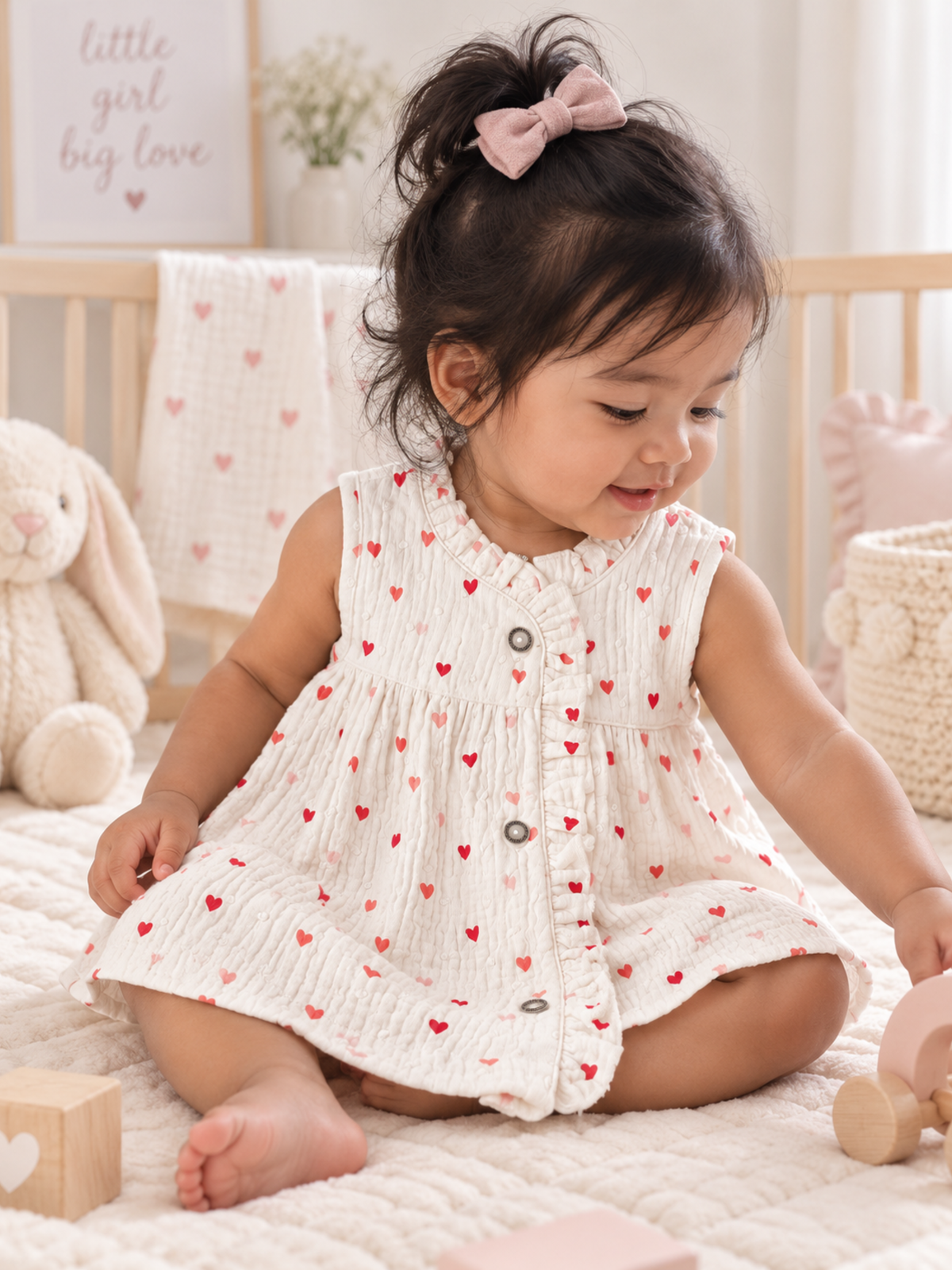 GIRLS PINK RUFFLE TOP