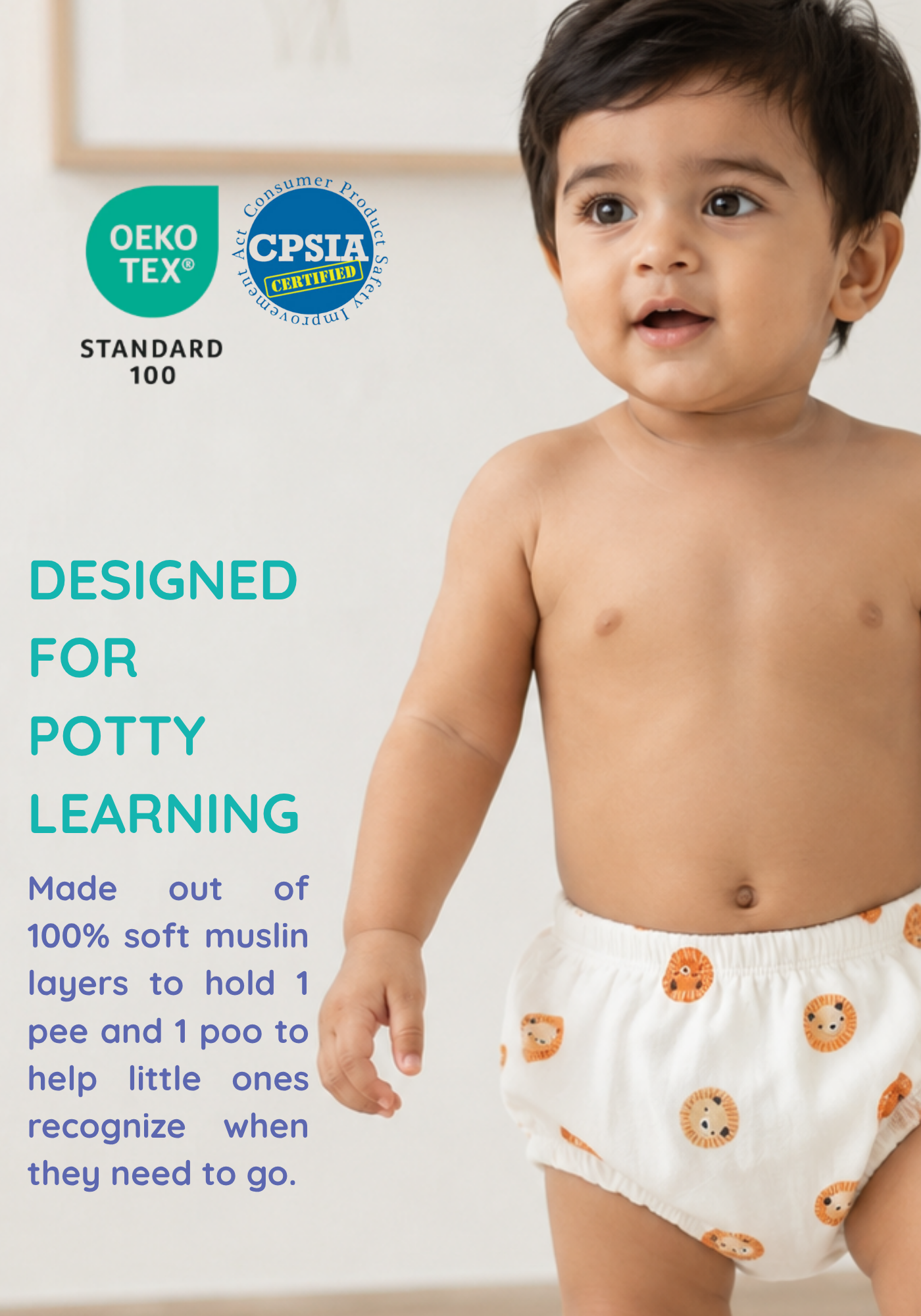 ROAR MUSLIN POTTY TRAINING PANTY