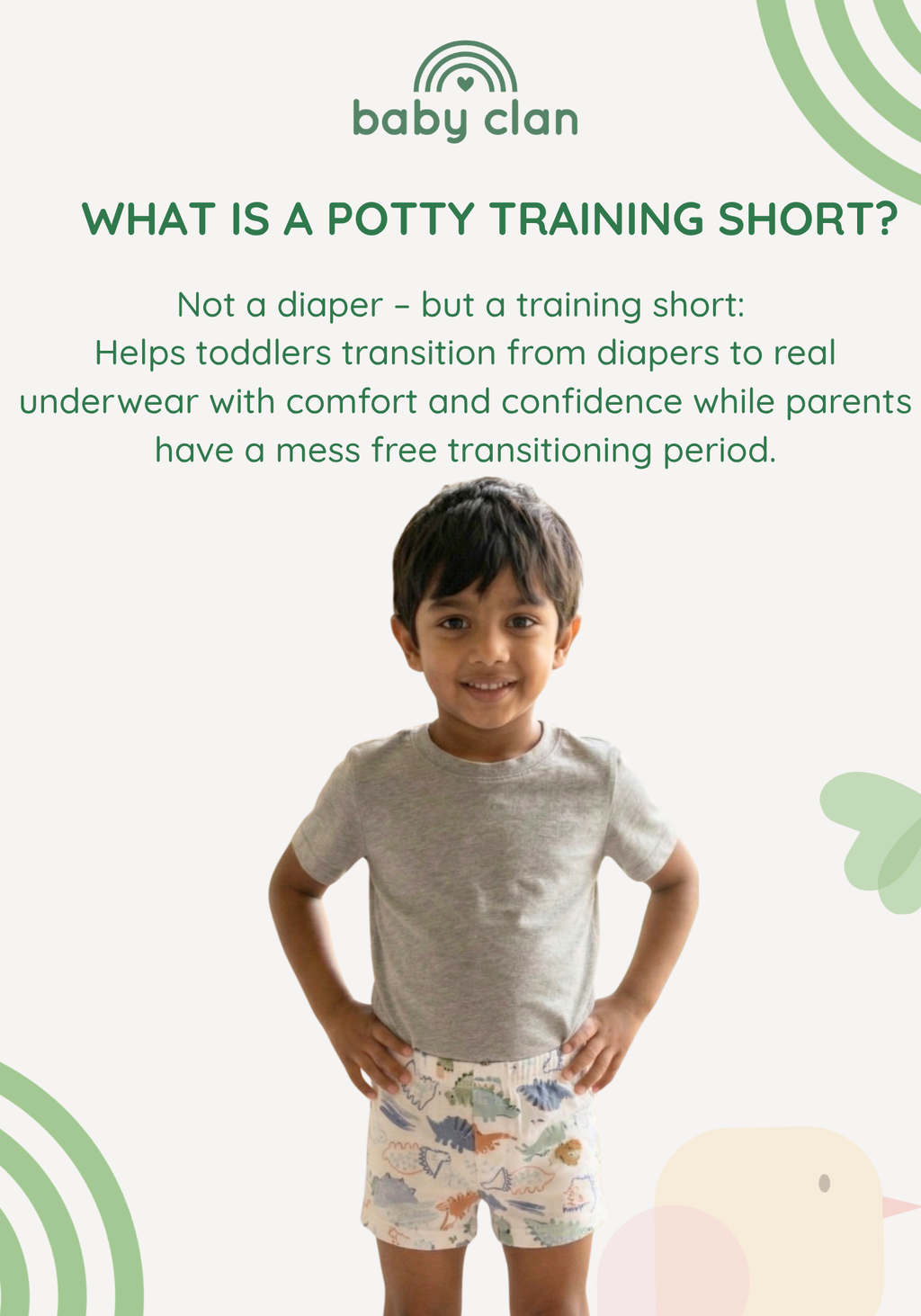 BOYS DINO POTTY TRAINING SHORT