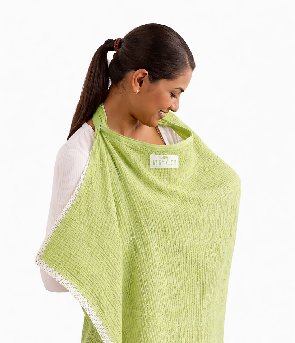 GREEN COTTON NURSING COVER