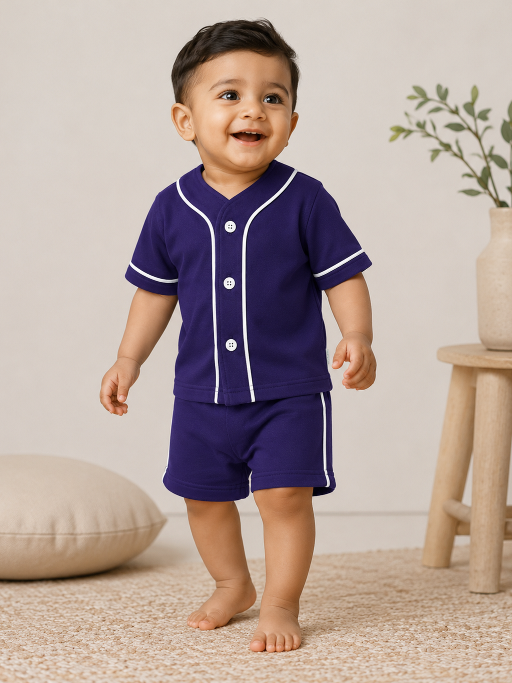 NAVY SPORTS JERSEY SHORT SET - BABY FASHION - BABY CLAN