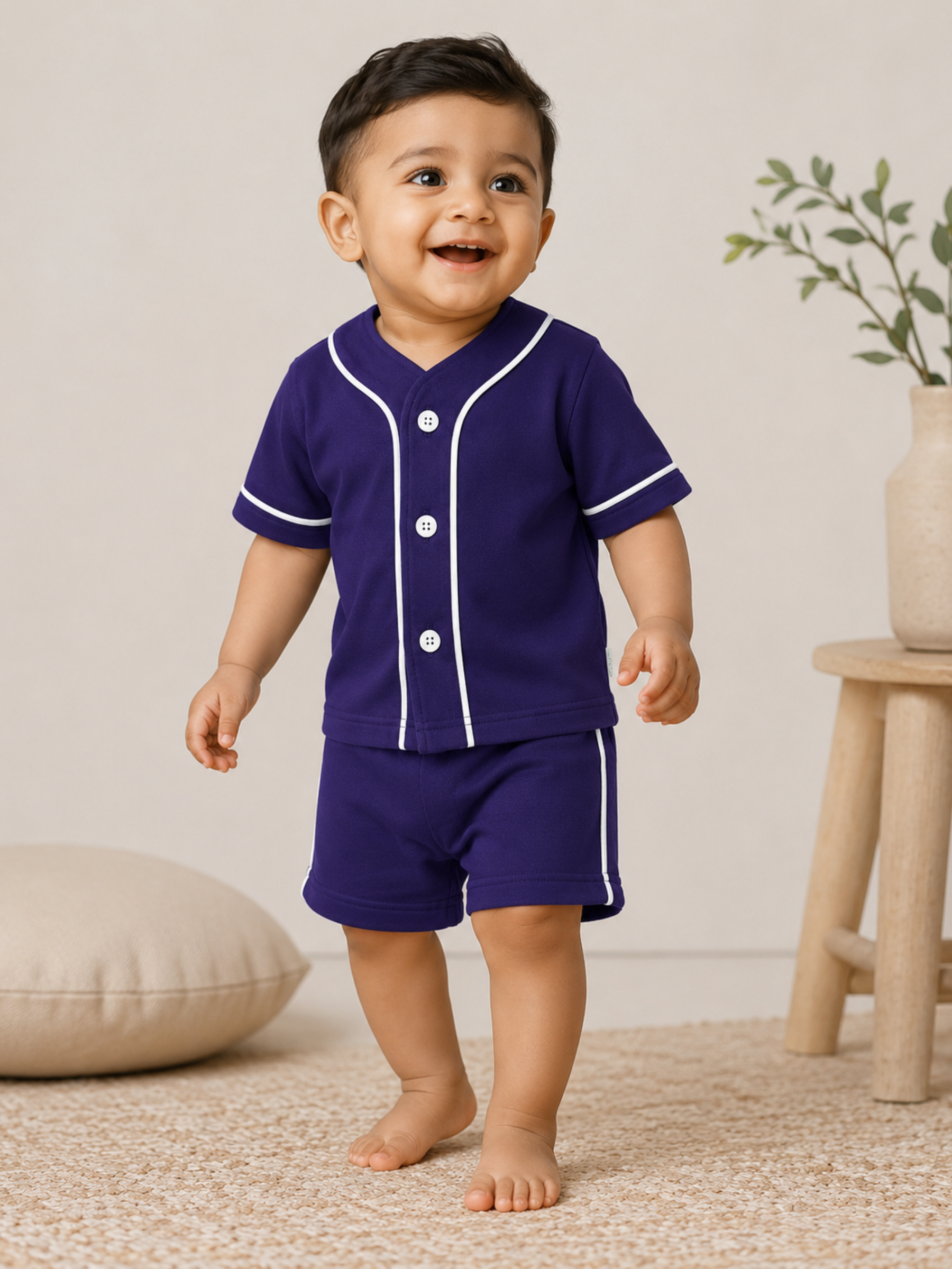 NAVY SPORTS JERSEY SHORT SET - BABY FASHION - BABY CLAN