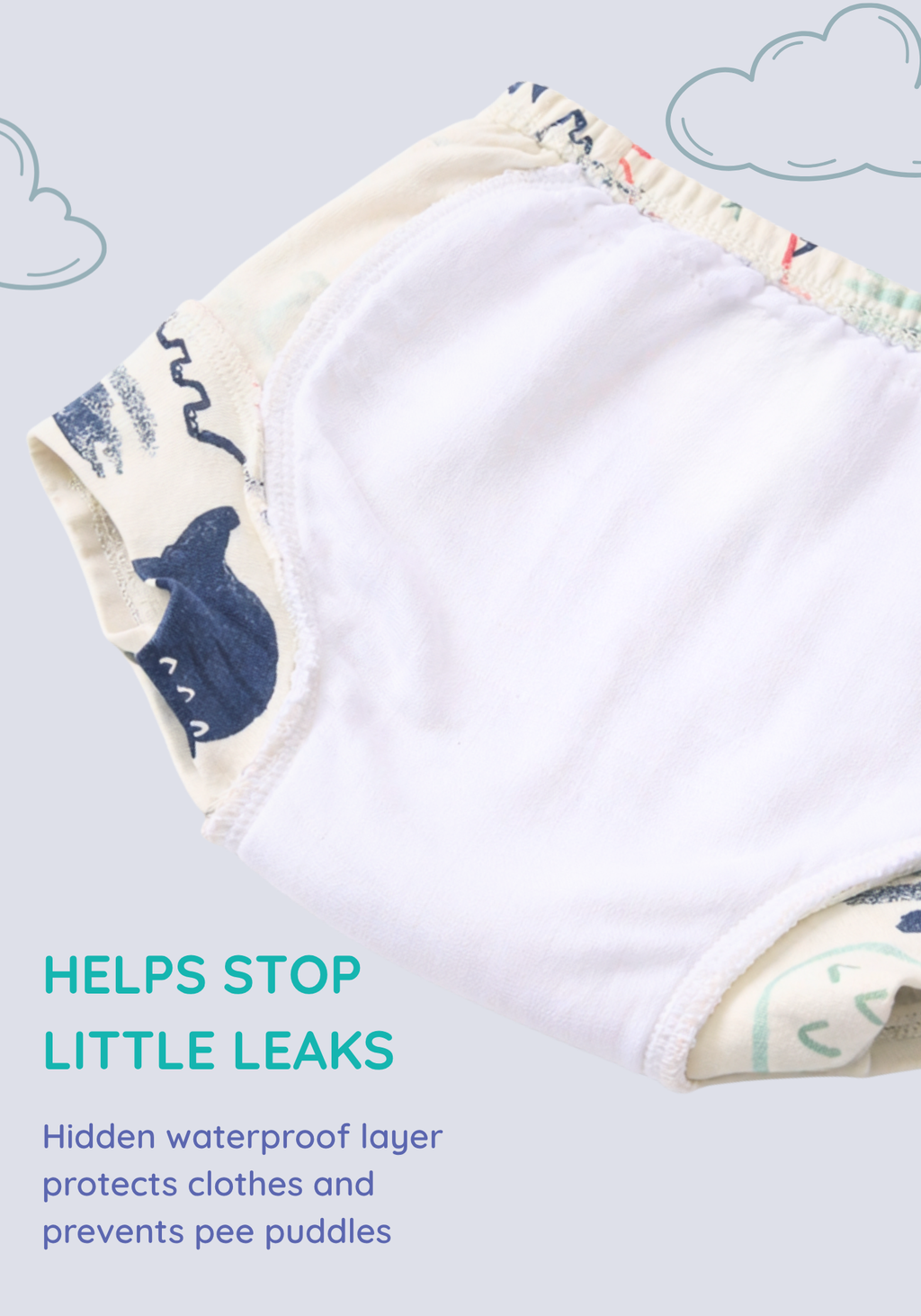 BOYS DINO POTTY TRAINING SHORT