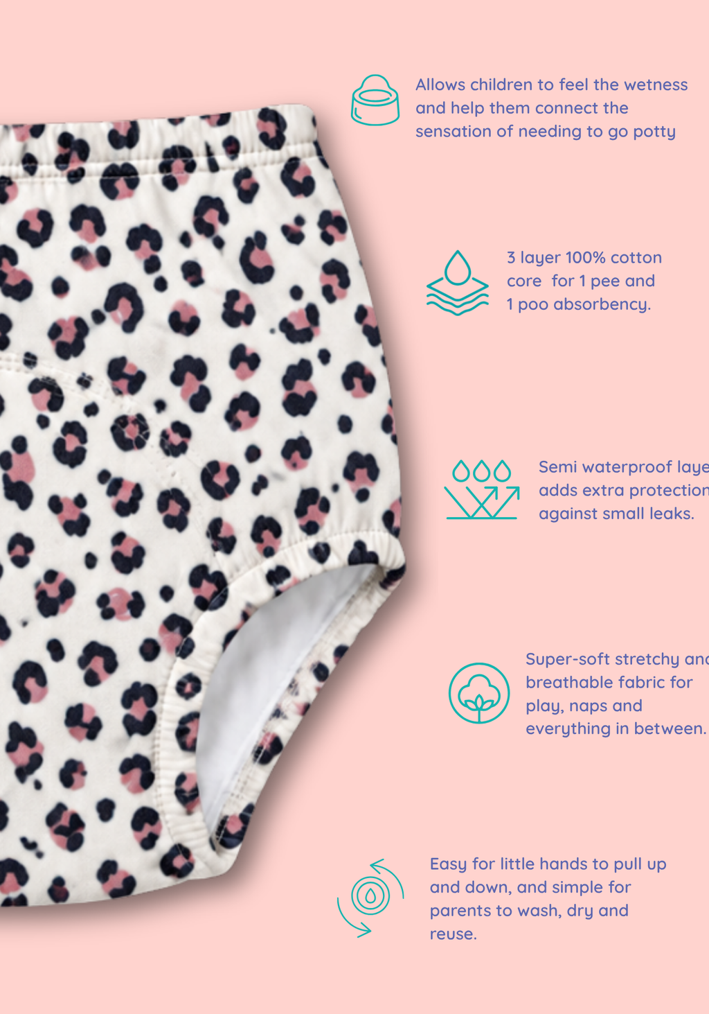 BOW AND BLOOM 6PK POTTY TRAINING PANTY