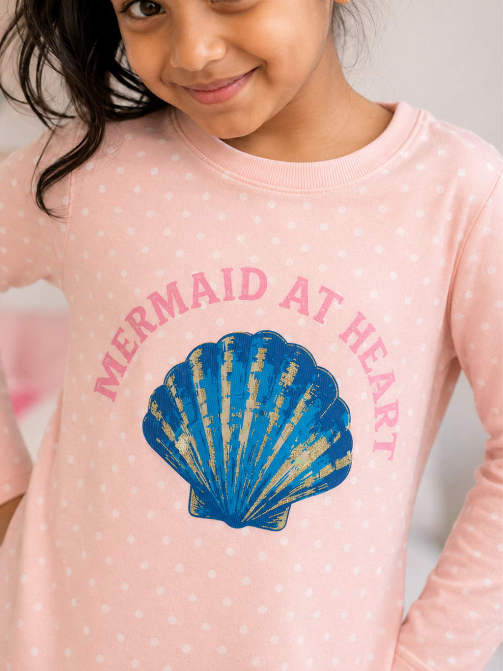 MERMAID SHELL GIRLS LONG SLEEVE PANT SET