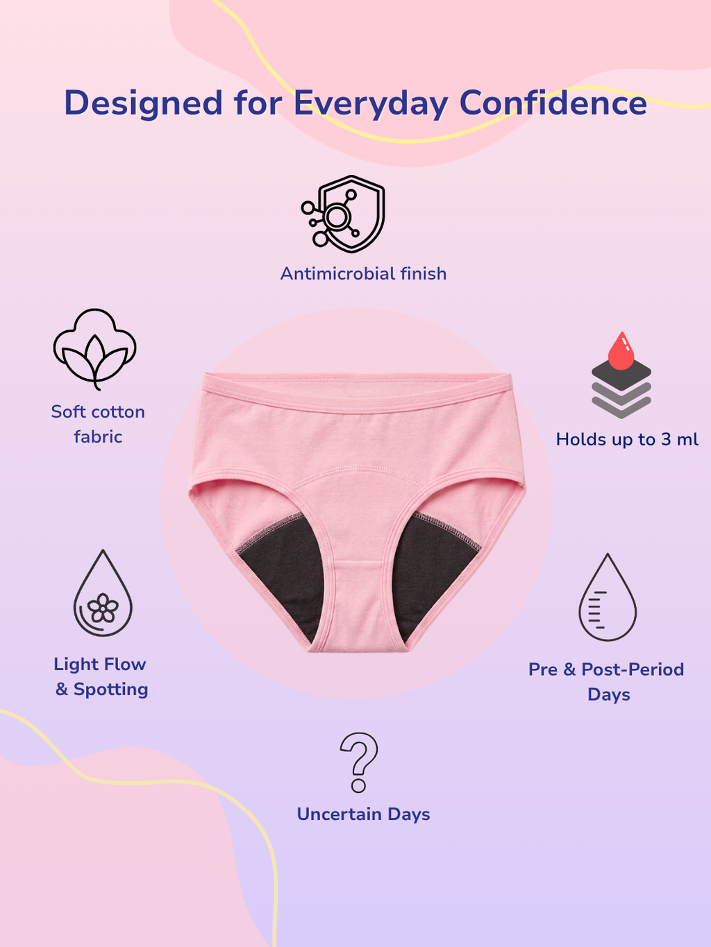 PINK GIRLS HIGH-RISE LEAK PROOF
