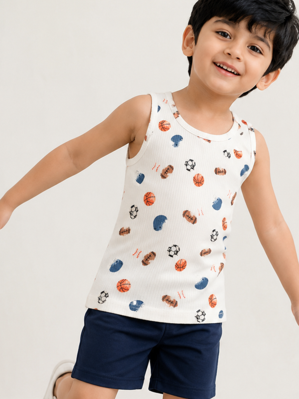 SPORTS BOYS SLEEVELESS SHORT SET