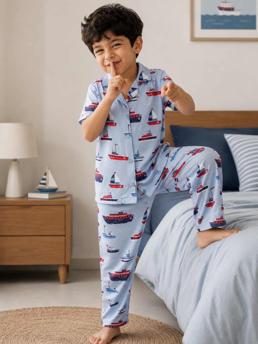 AIRSOFT MODAL SAIL AWAY BOYS SHORT SLEEVE PANT SET
