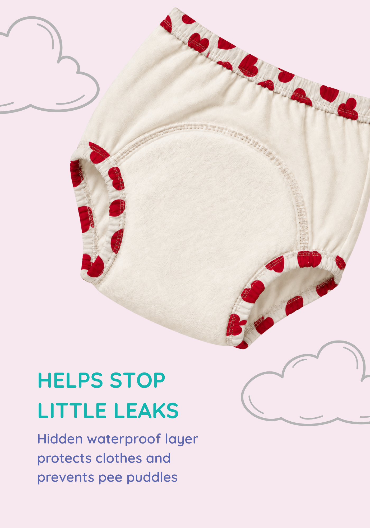 PETAL HEARTS 3 PACK POTTY TRAINING SHORTS