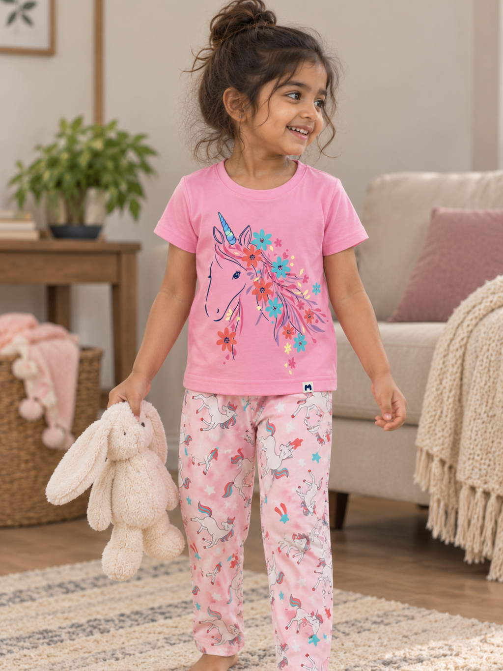 STARLIGHT UNICORN GIRLS SHORT SLEEVE PANT SET