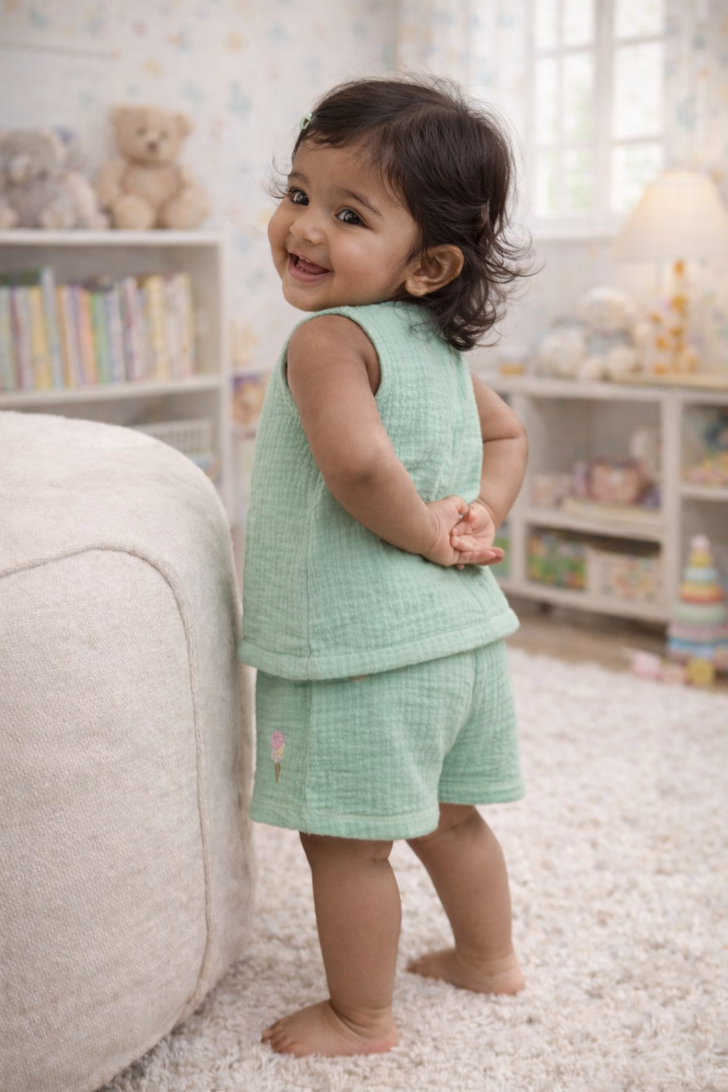 ICE CREAM GIRLS MUSLIN SHORT SET