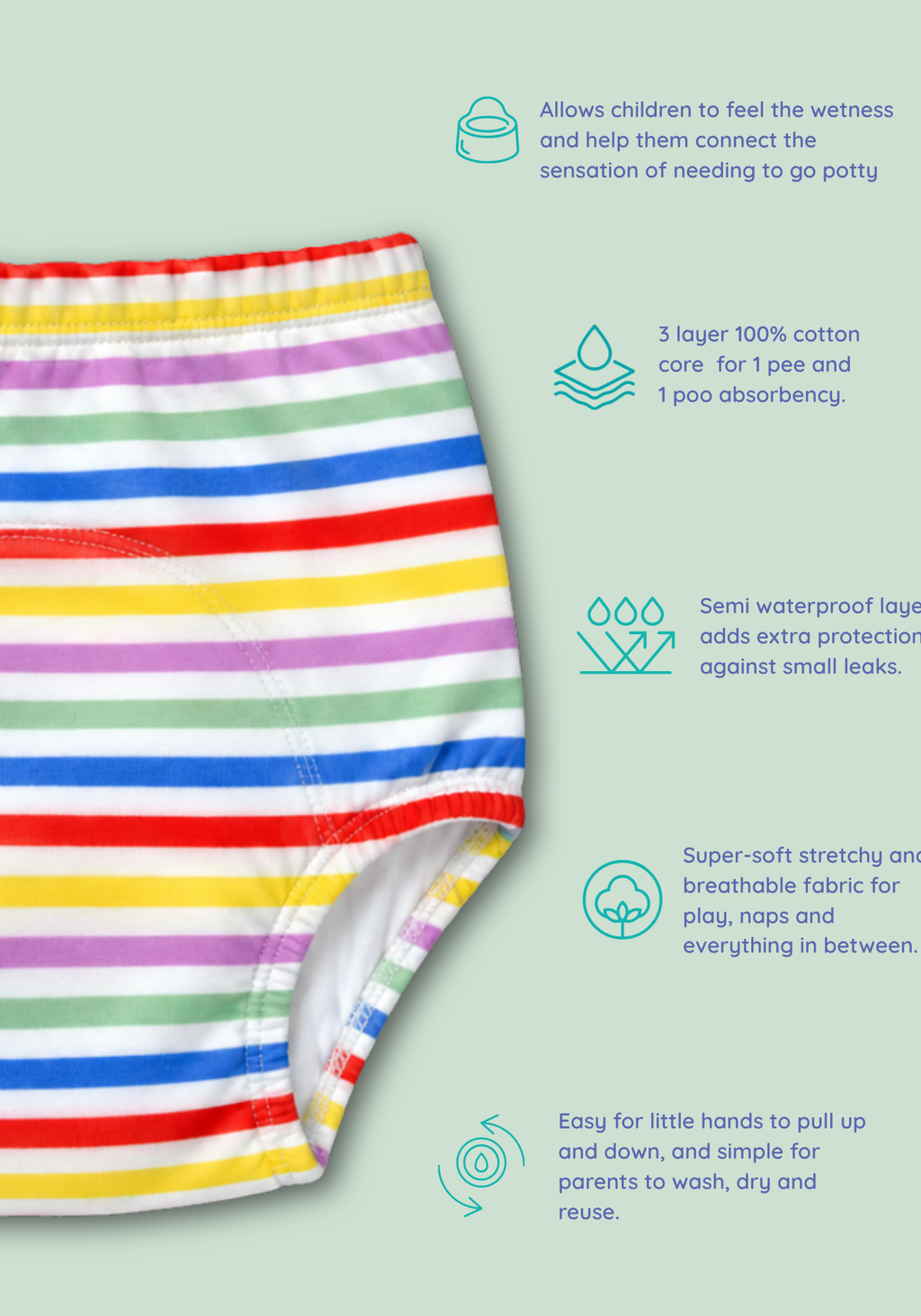TEDDY BLOOMS 3PK POTTY TRAINING PANTY