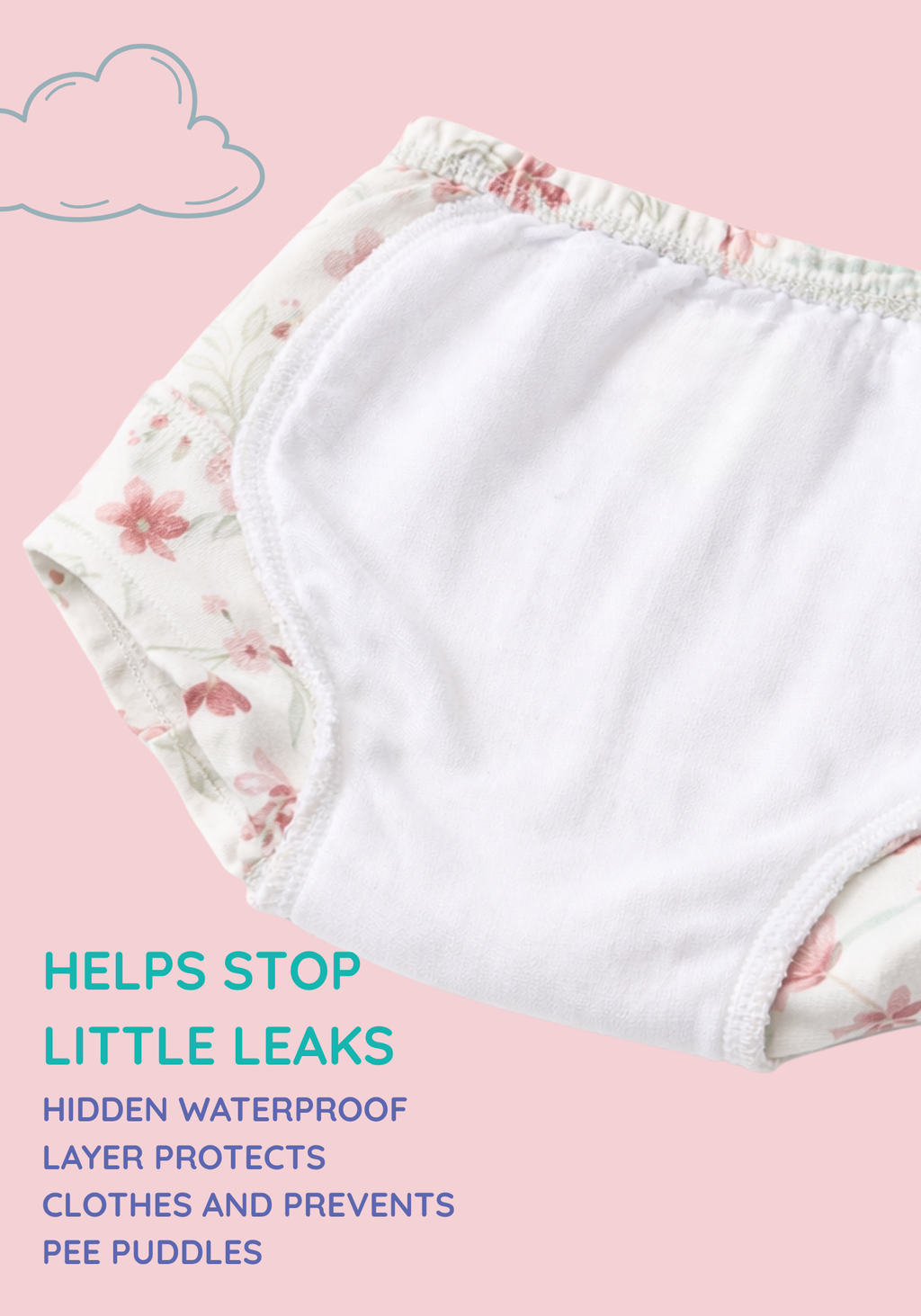GIRLS BLOOMING POTTY TRAINING SHORT