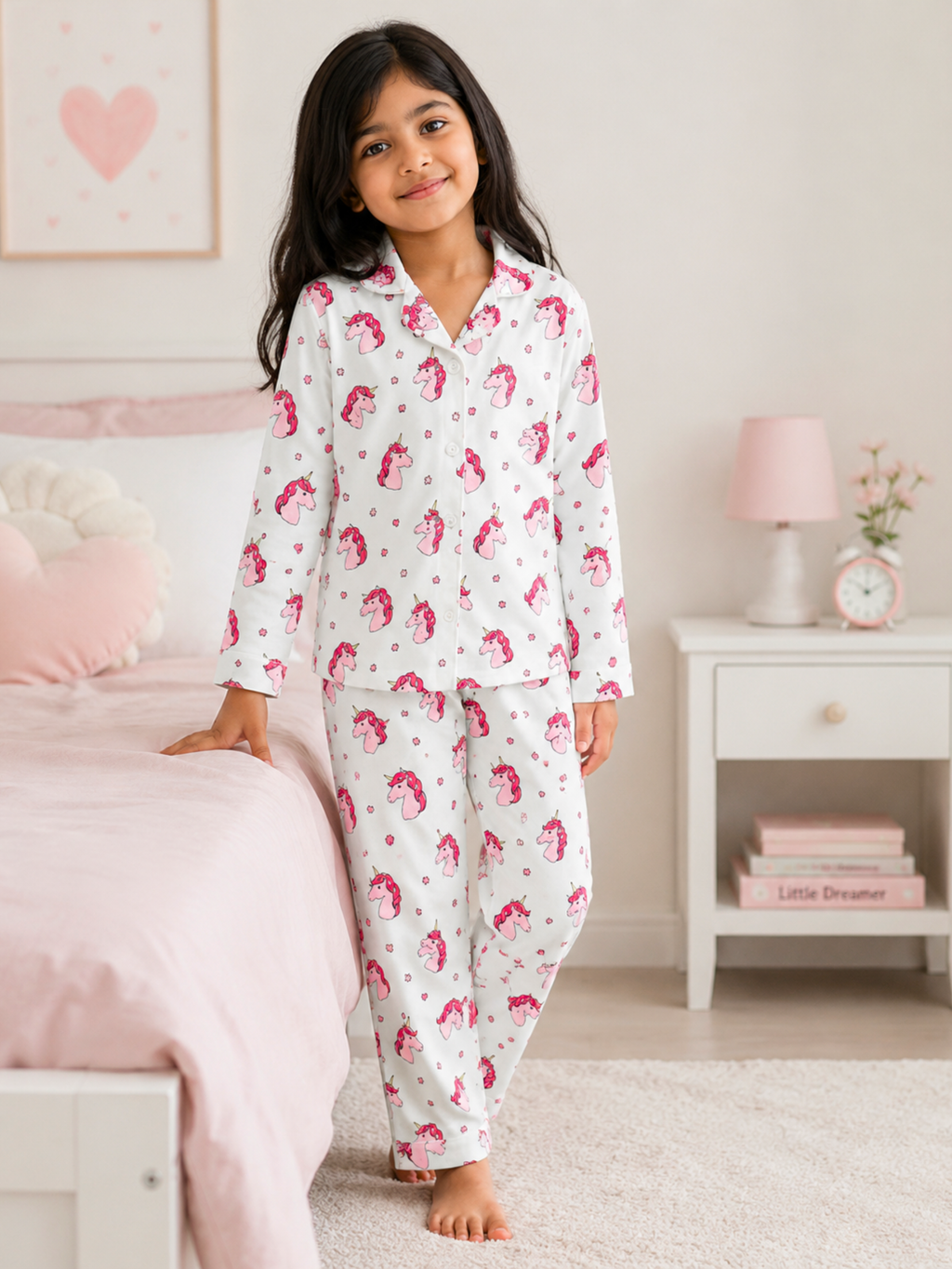 UNICORN WISHES GIRLS FRONT OPEN LONG SLEEVE PANT SET