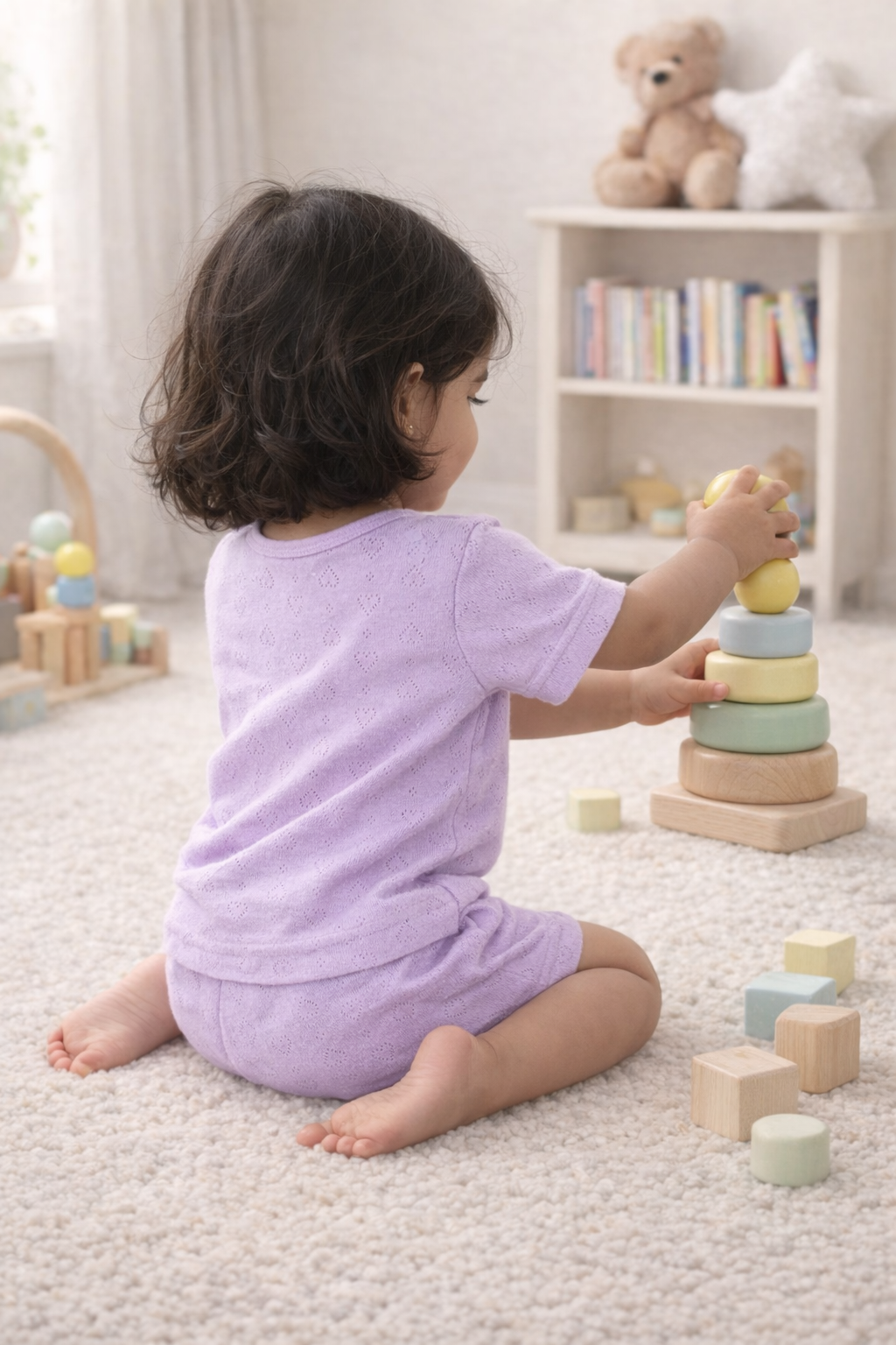 LILAC HEART POINTELLE SHORT SLEEVE SHORT SET