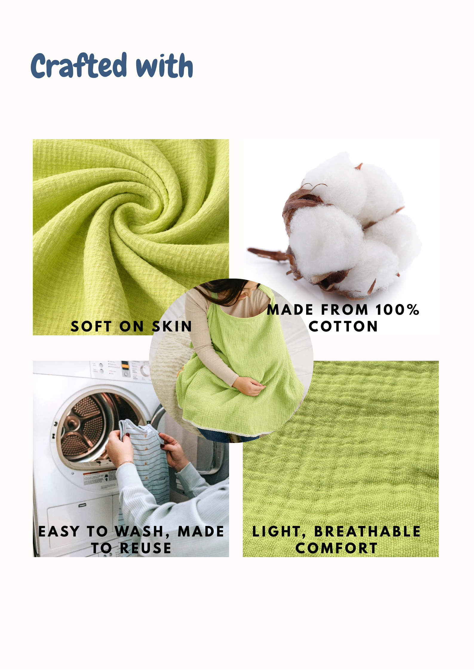 GREEN COTTON NURSING COVER