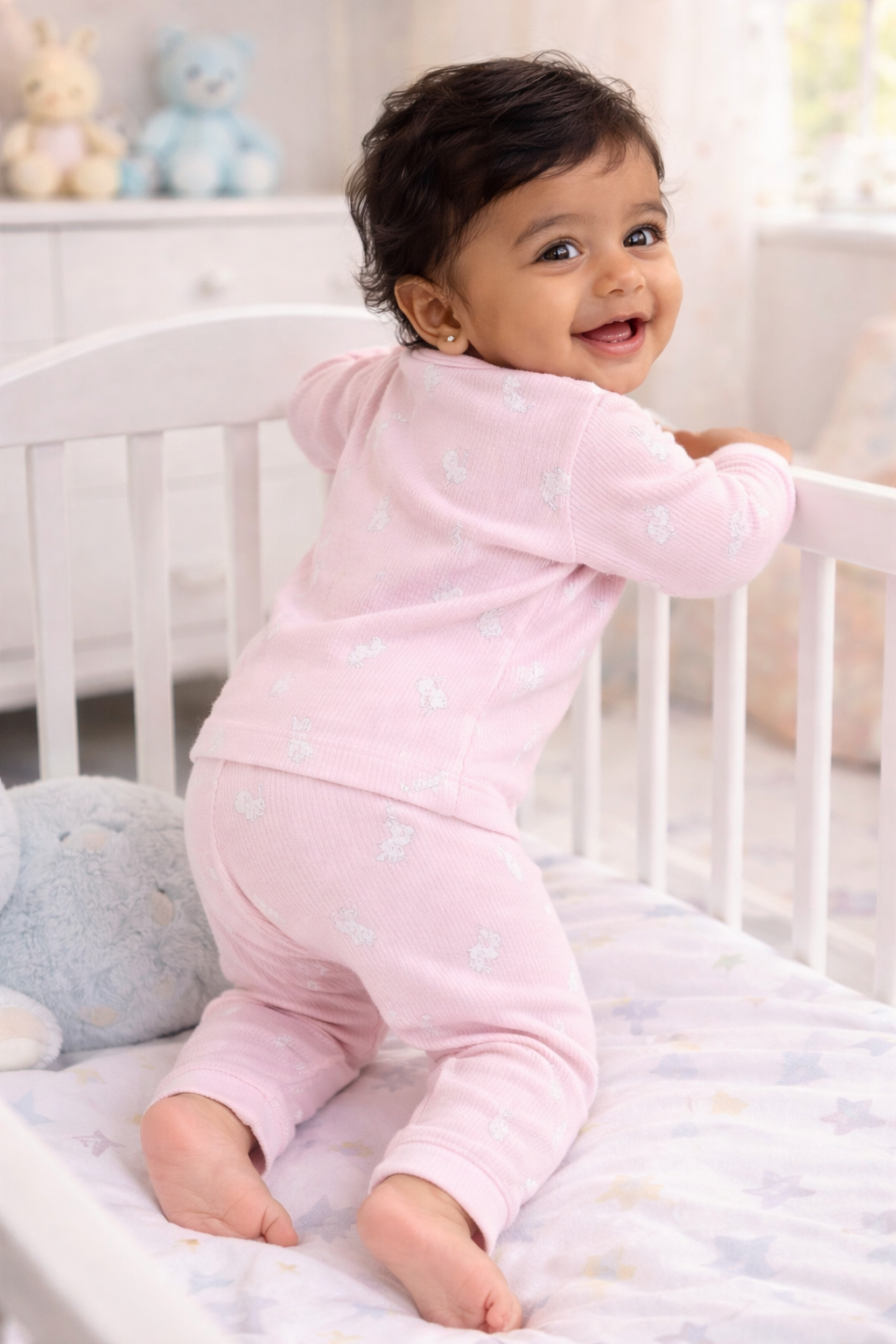 BUNNY COTTON LONG SLEEVE PANT SET