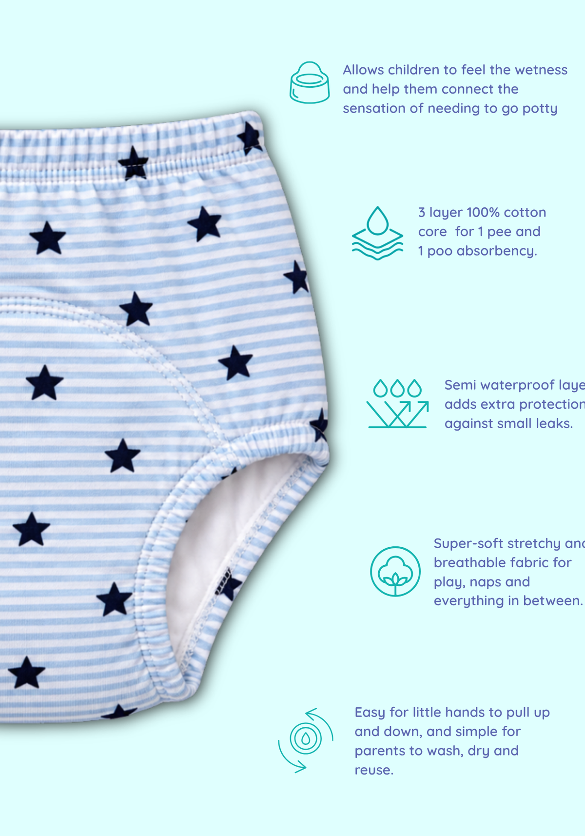 STARRY DREAMS 3PK POTTY TRAINING PANTY