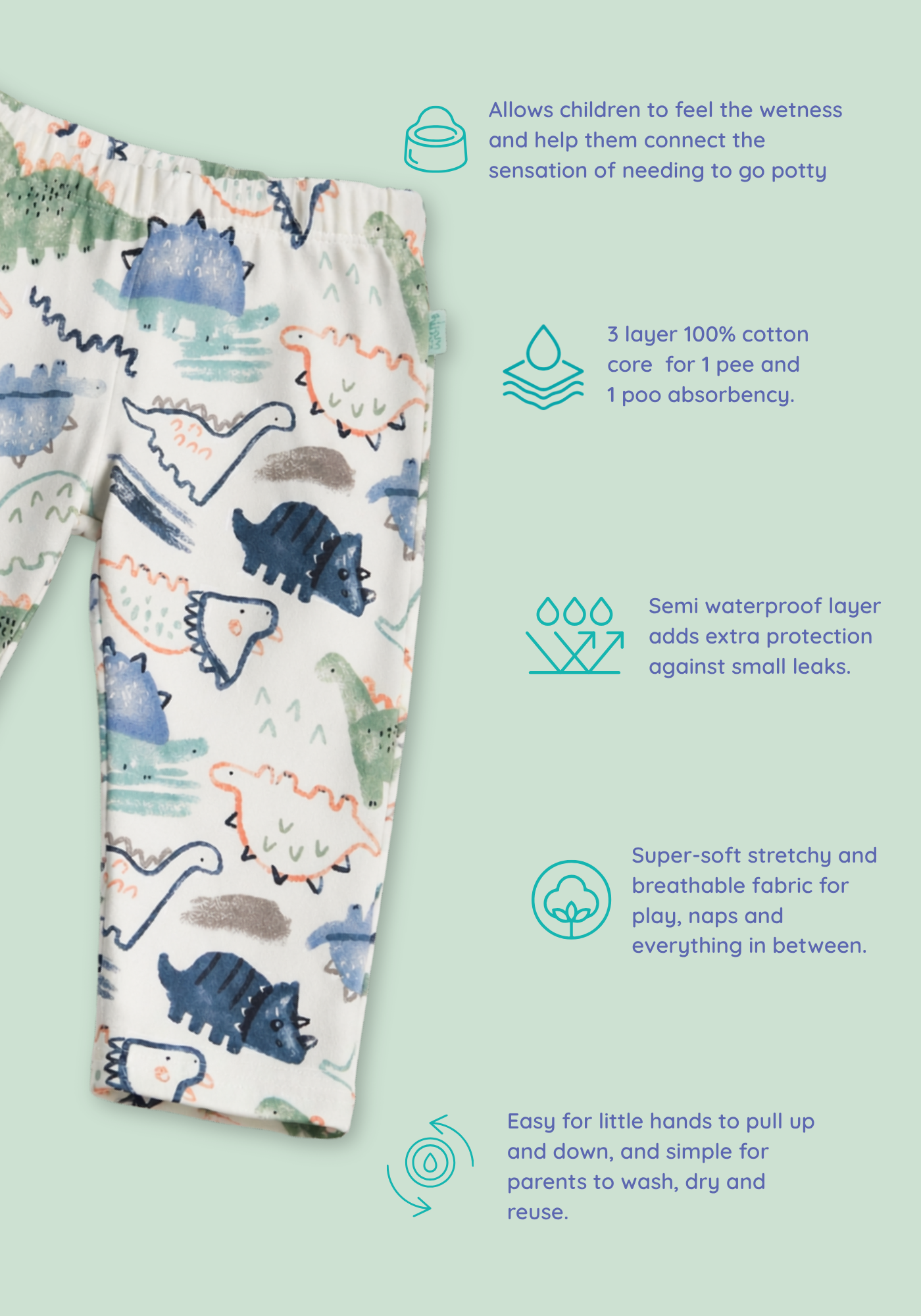 BOYS DINO POTTY TRAINING PANT