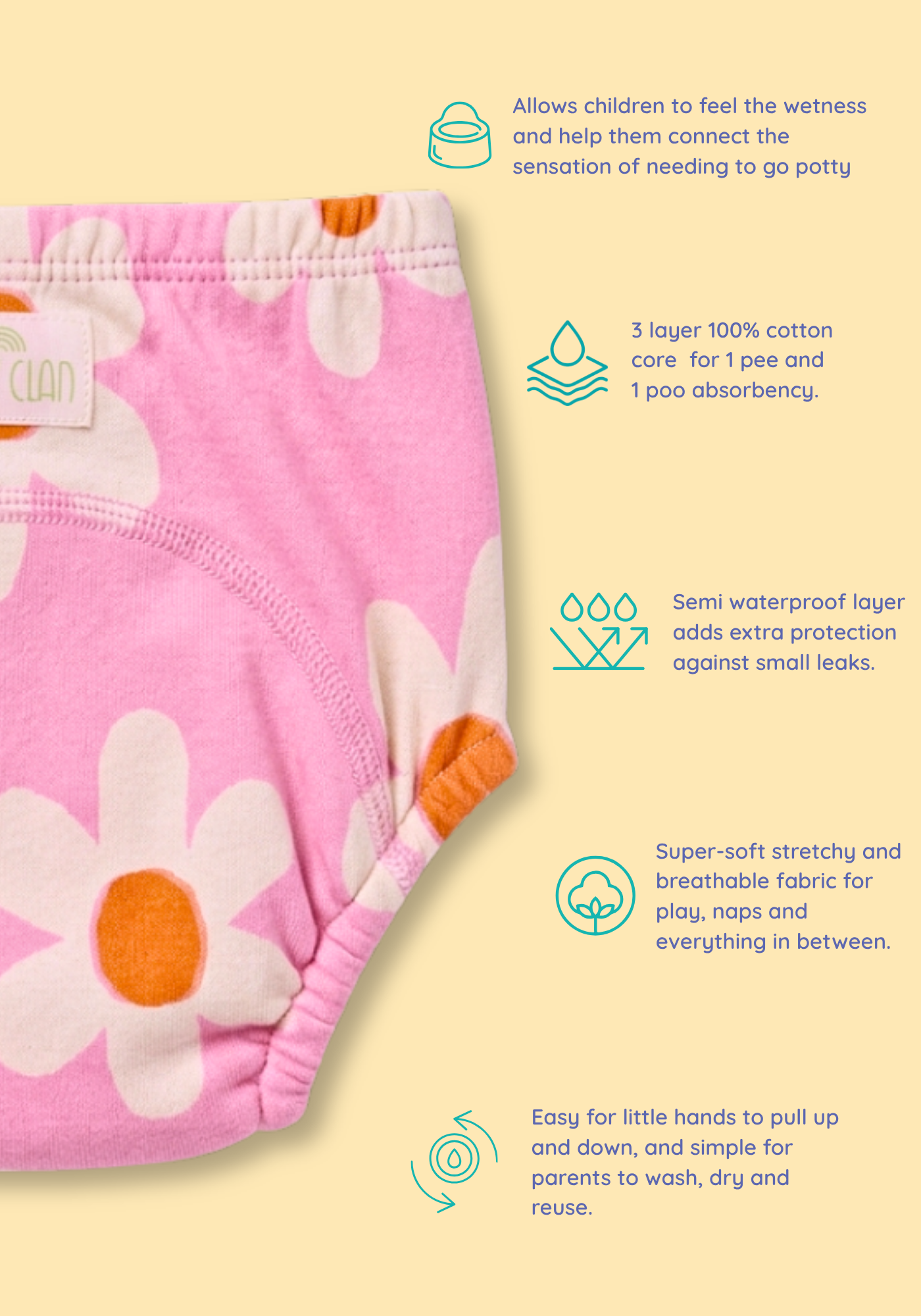 FLOWER POTTY TRAINING PANTY