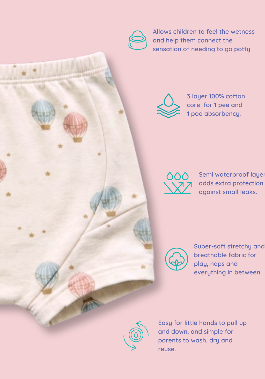 SKY BALLOON POTTY TRAINING SHORT