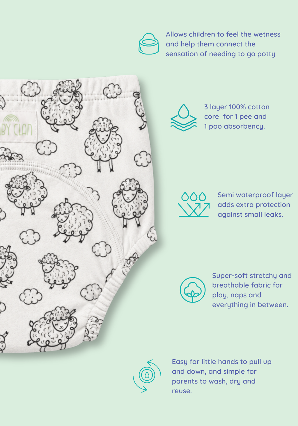 BABY SHEEP POTTY TRAINING PANTY