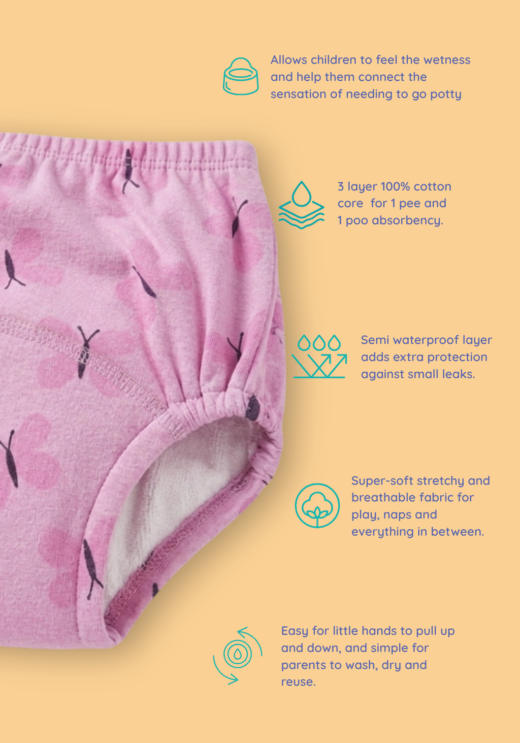 BUTTERFLY DREAM POTTY TRAINING PANTY