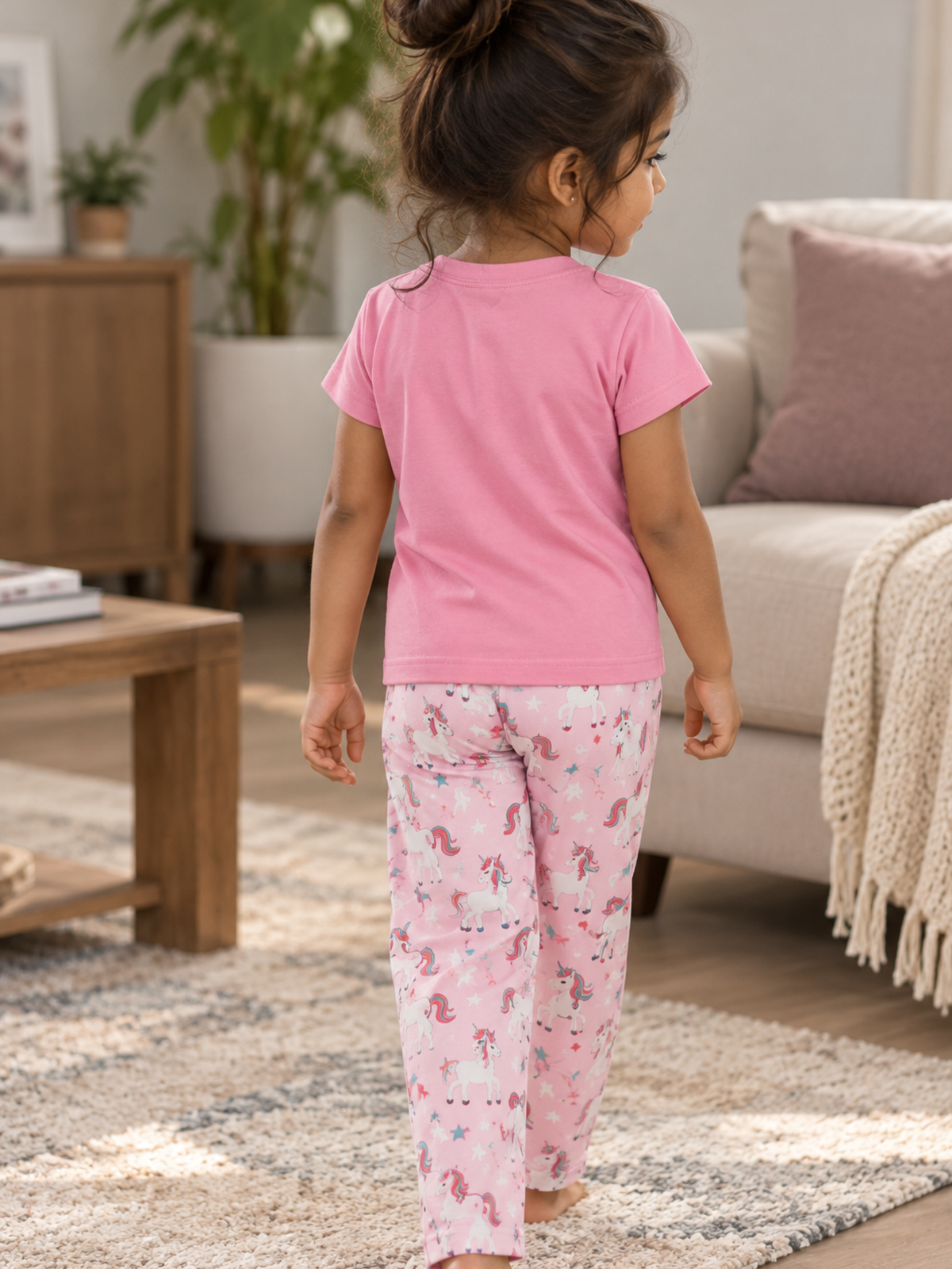 STARLIGHT UNICORN GIRLS SHORT SLEEVE PANT SET