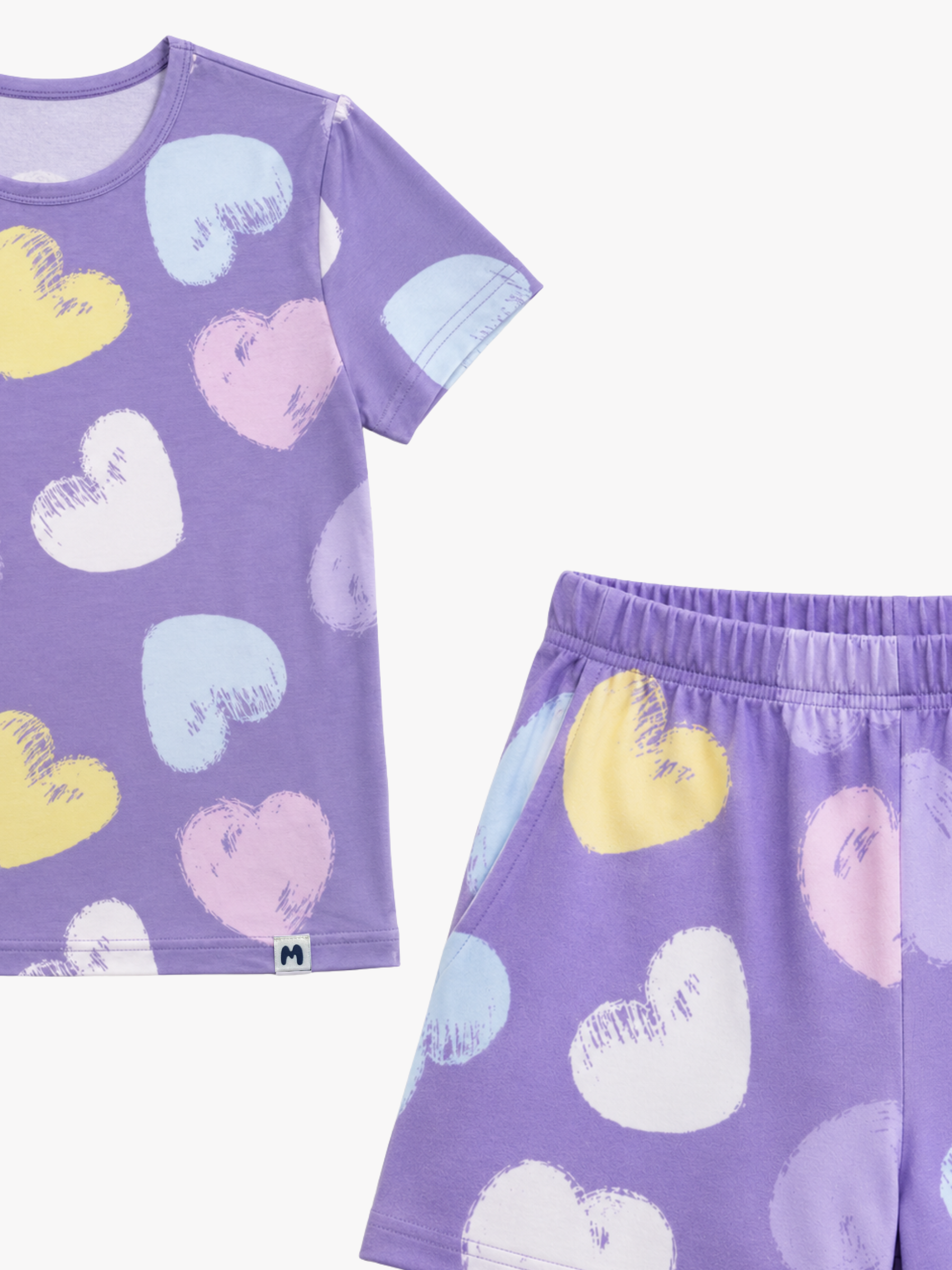 AIRSOFT MODAL HEARTS GIRLS SHORT SLEEVE SHORT SET