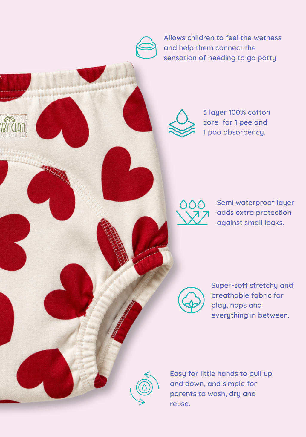 BLUSH AND BLOOM 3PK POTTY TRAINING PANTIES
