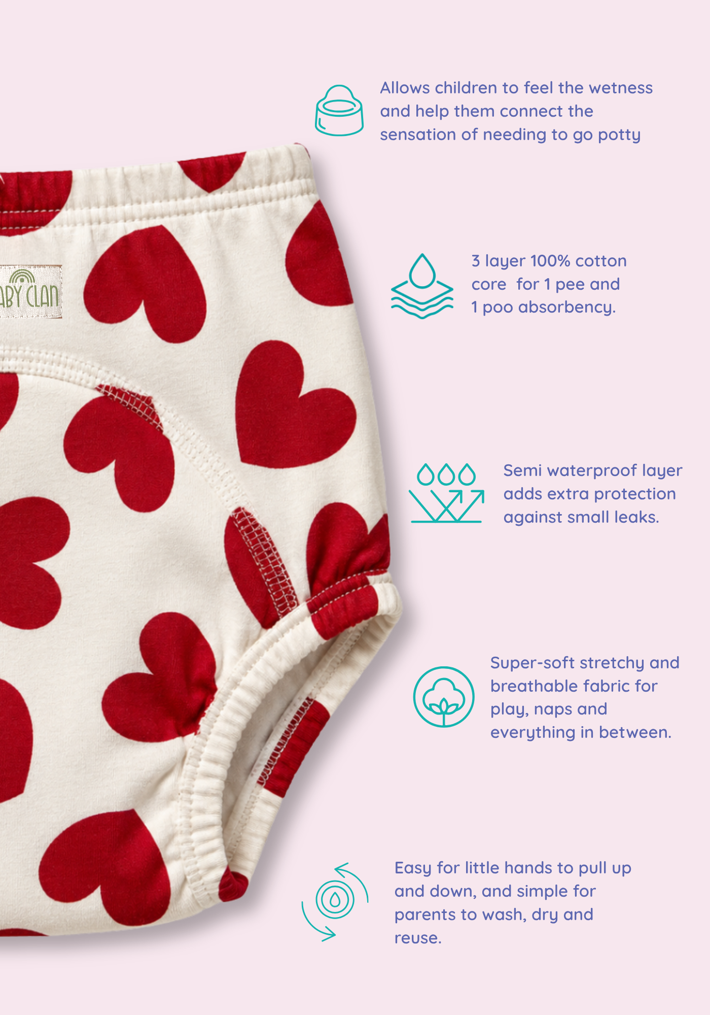 BLUSH AND BLOOM 3PK POTTY TRAINING PANTIES