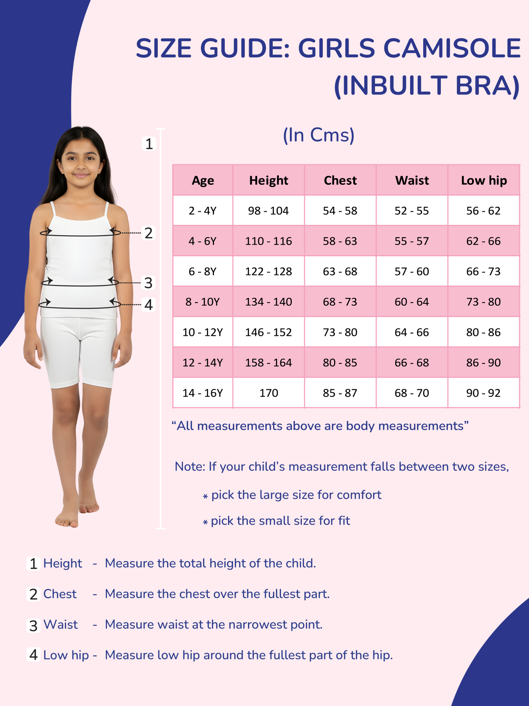 LAVENDER GIRLS INBUILD BRA CAMI